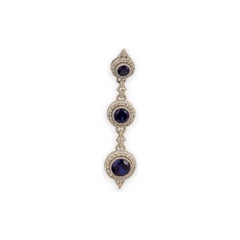 Judith Ripka 18k White Gold Diamond&Quartz&Sapphire Earrings