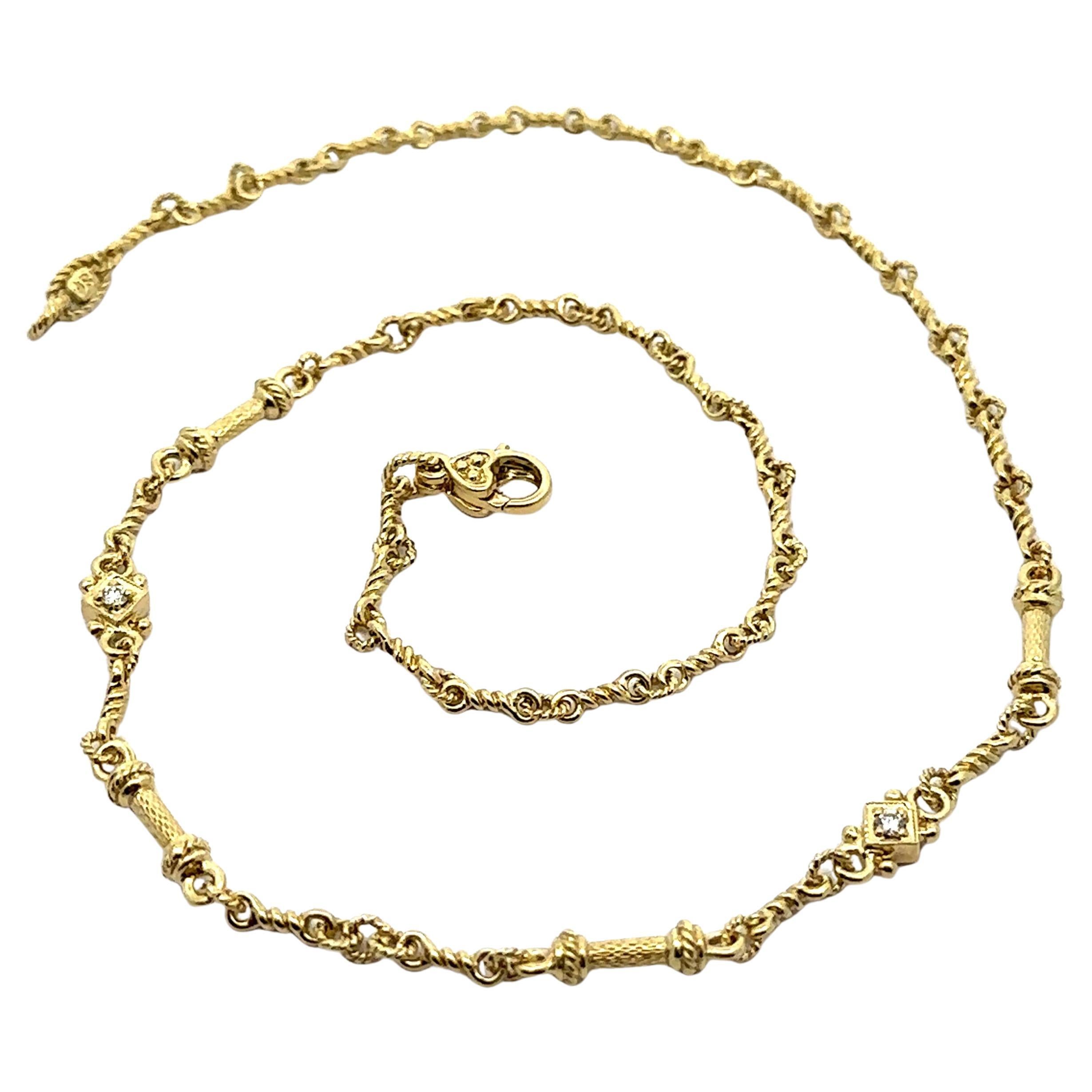 Judith Ripka 18k Yellow Gold 0.12ctw Diamond 16" La Petite Flip Necklace