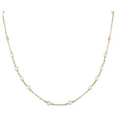 Judith Ripka 18K Yellow Gold 0.15ct Diamond and Pearl Necklace JR07-051926
