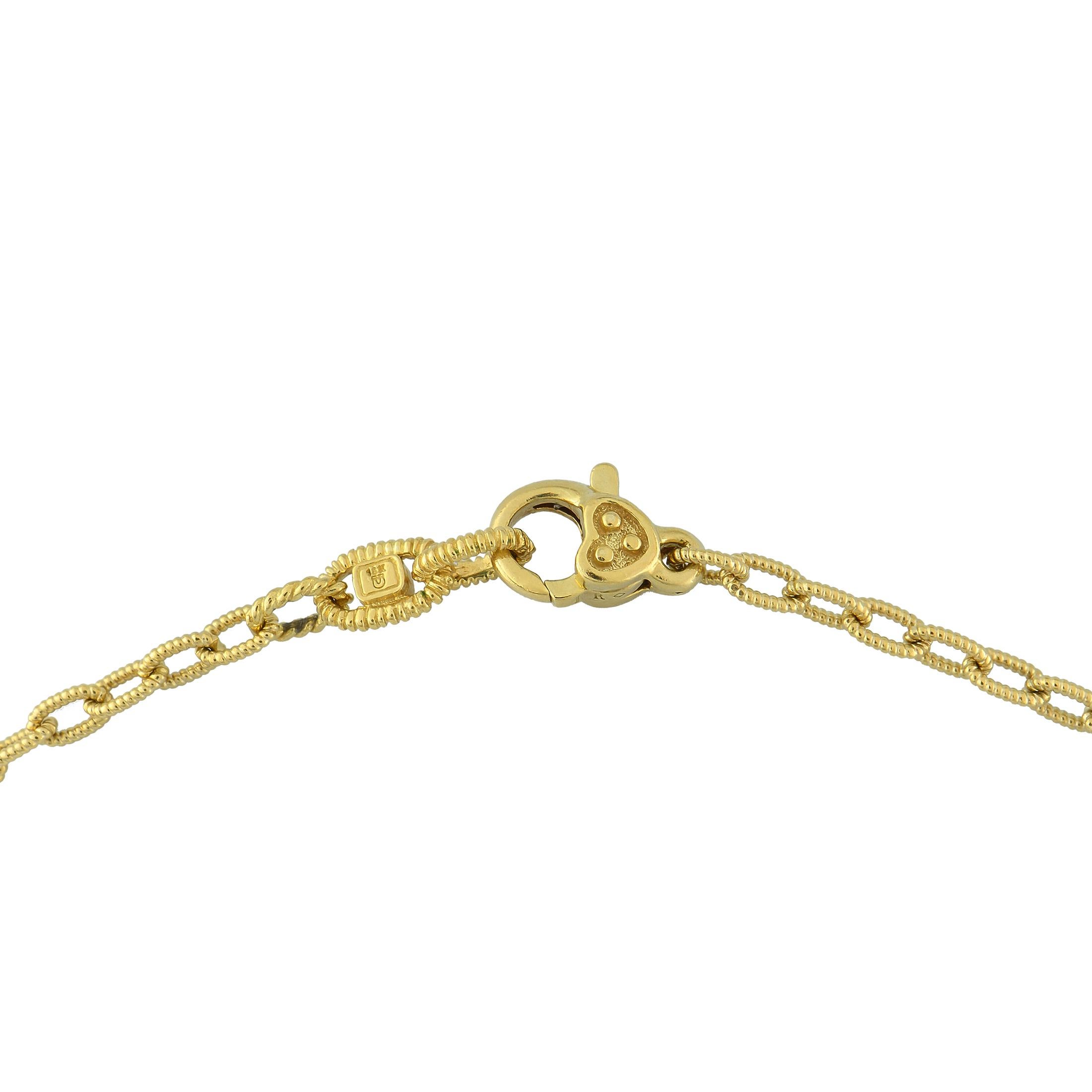 Round Cut Judith Ripka 18K Yellow Gold 0.65ct Diamond and Citrine Necklace For Sale