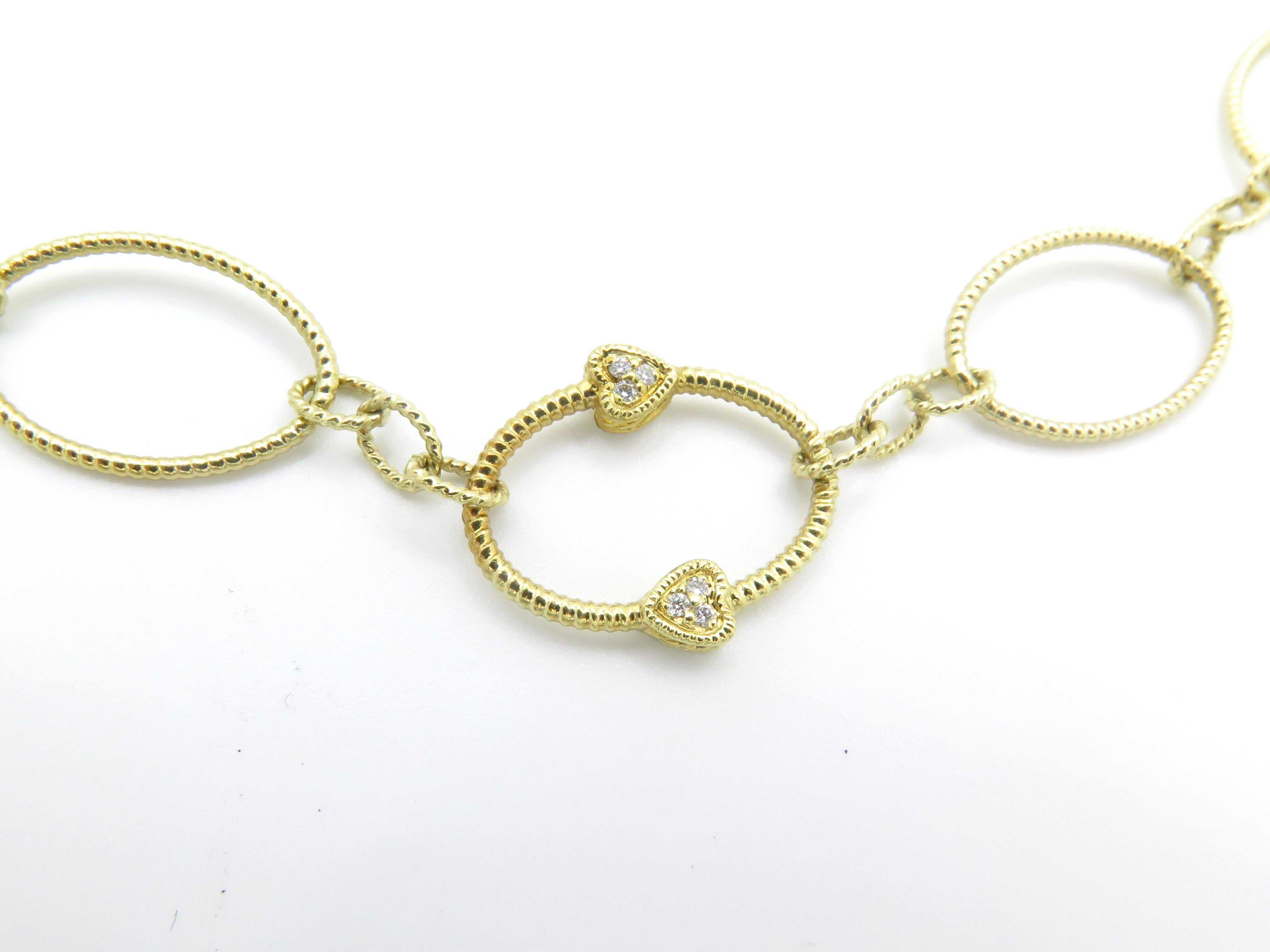 Romantic Judith Ripka 18 Karat Yellow Gold Circular Link Necklace