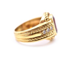 Judith Ripka 18 Karat Yellow Gold, 2.0ct Pink Tourmaline and 0.12ct Diamond Ring