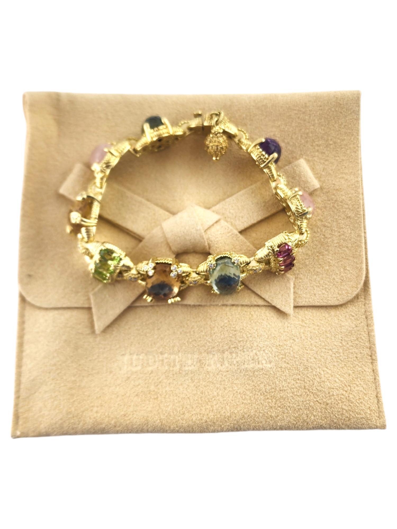 Judith Ripka 18K Yellow Gold Ambrosia Gemstone Diamond Bracelet #19009 4