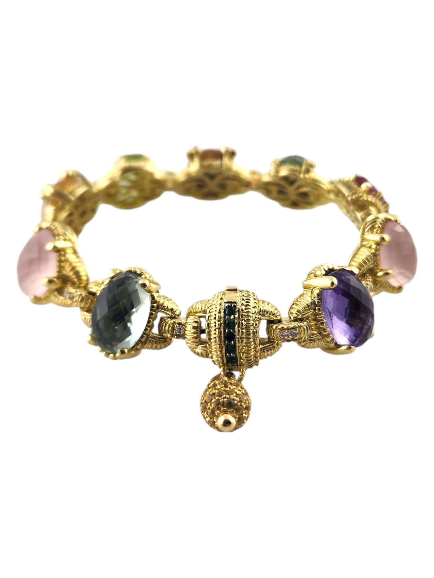 Mixed Cut Judith Ripka 18K Yellow Gold Ambrosia Gemstone Diamond Bracelet #19009