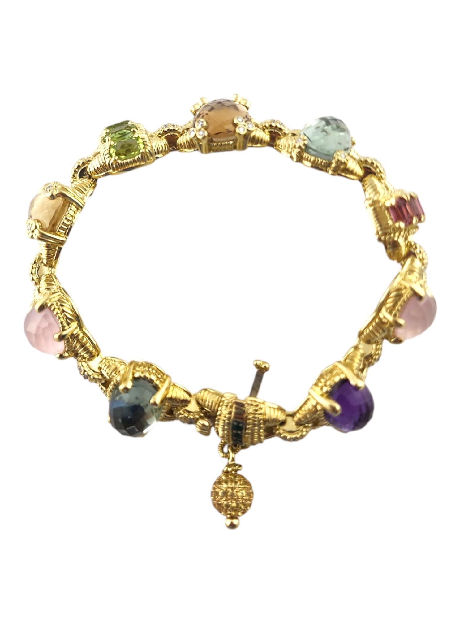 Judith Ripka 18K Yellow Gold Ambrosia Gemstone Diamond Bracelet #19009 In Good Condition In Washington Depot, CT