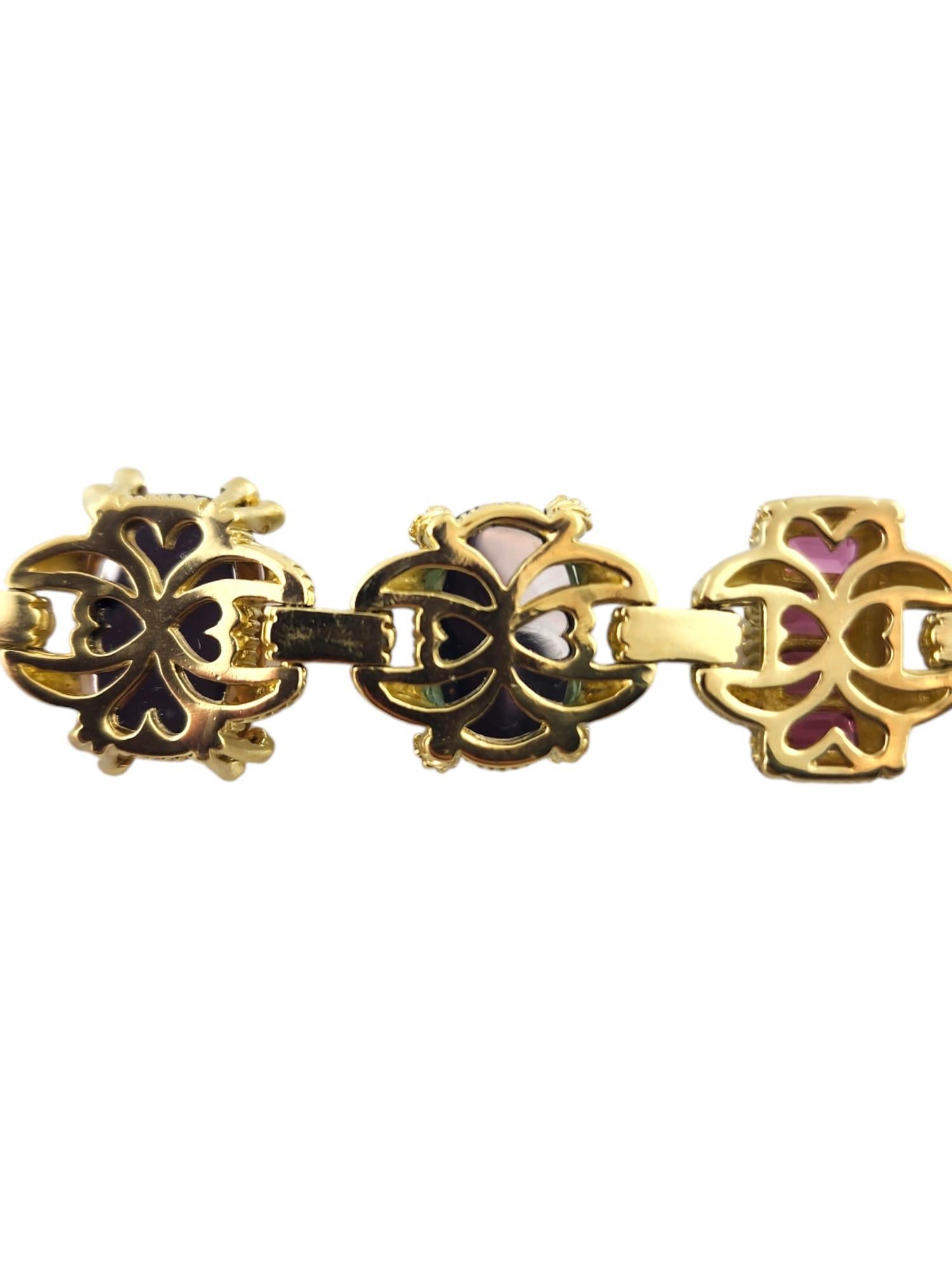 Women's Judith Ripka 18K Yellow Gold Ambrosia Gemstone Diamond Bracelet #19009