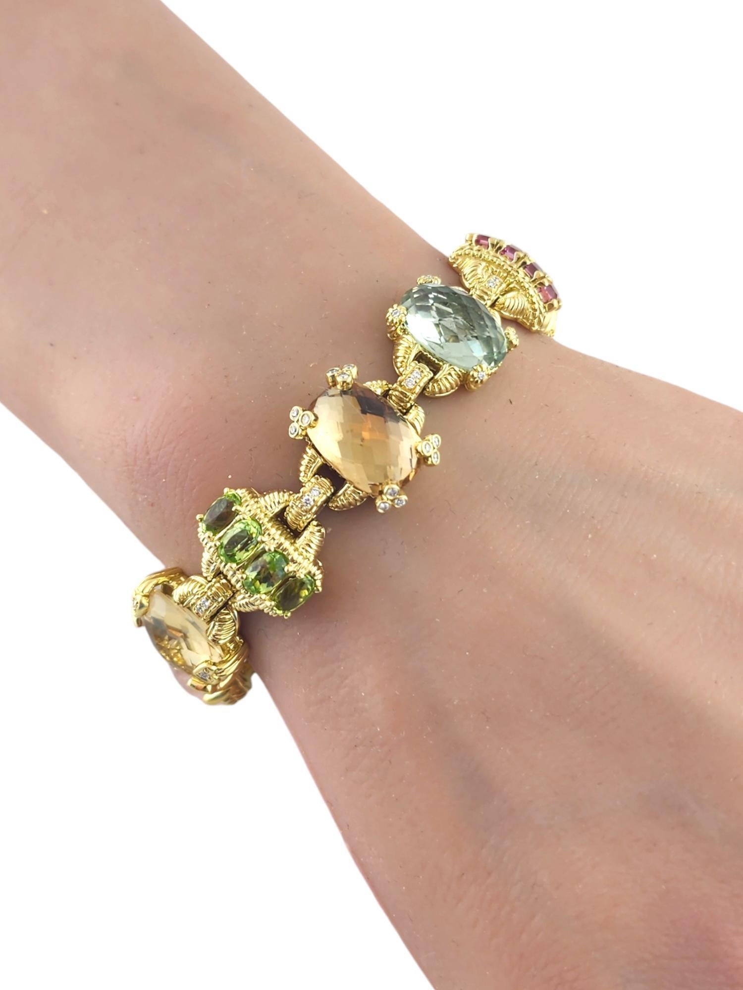 Judith Ripka 18K Yellow Gold Ambrosia Gemstone Diamond Bracelet #19009 3