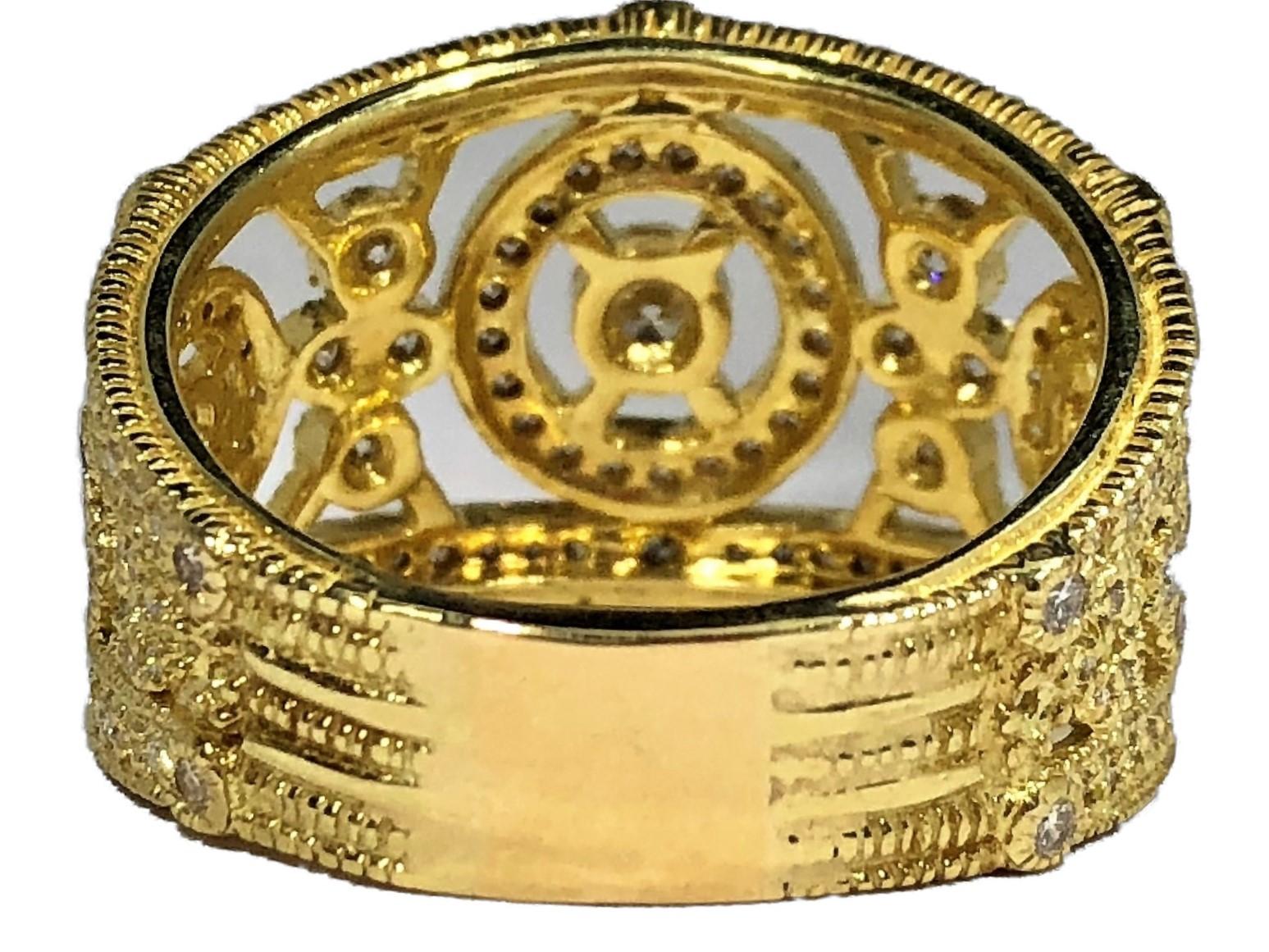 Judith Ripka: 18 Karat Gelbgold Ring mit Diamanten (Brillantschliff)