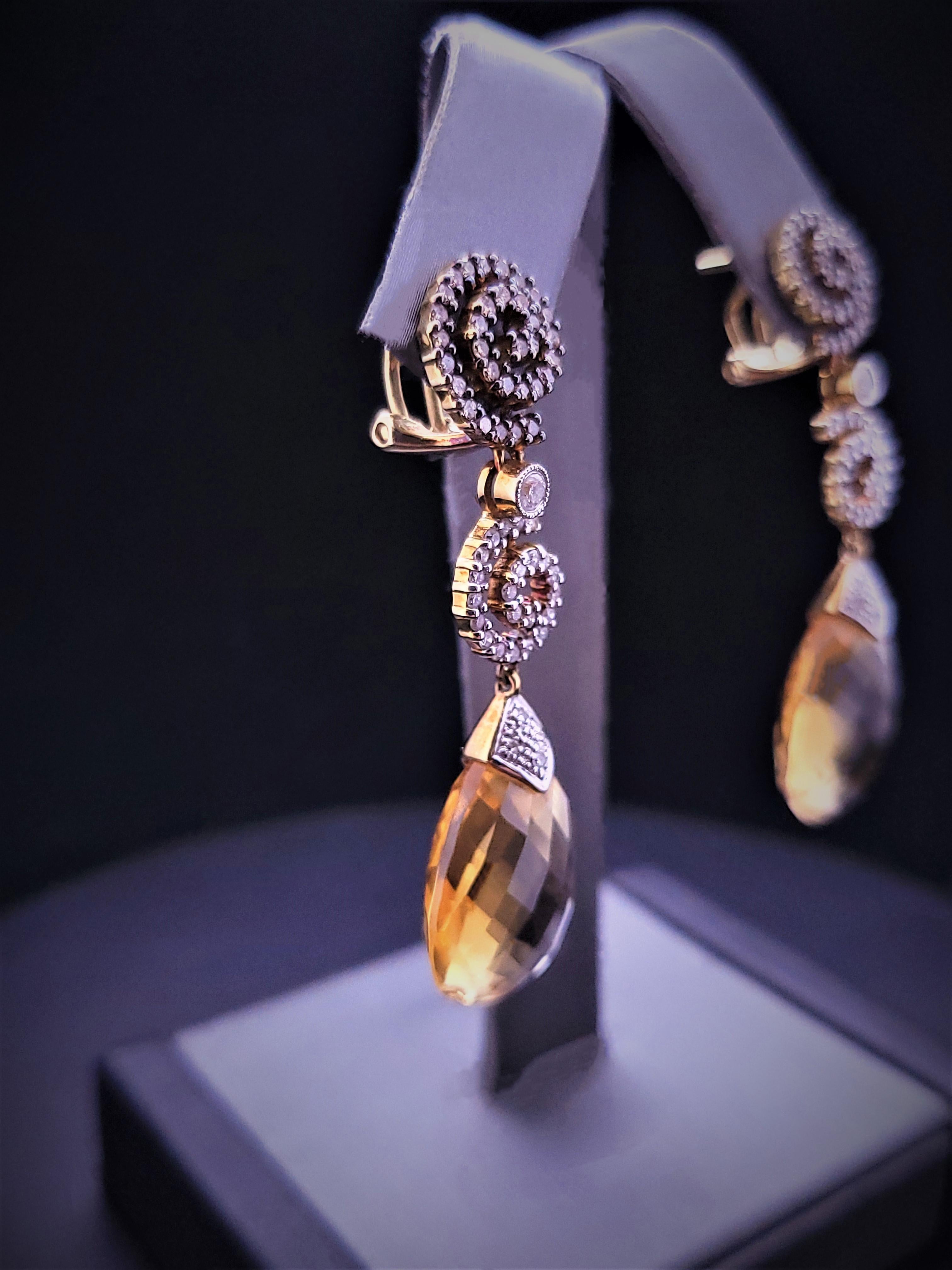 Judith Ripka Or jaune et or blanc 18K avec Citrine Stone Bon état - En vente à New York, NY