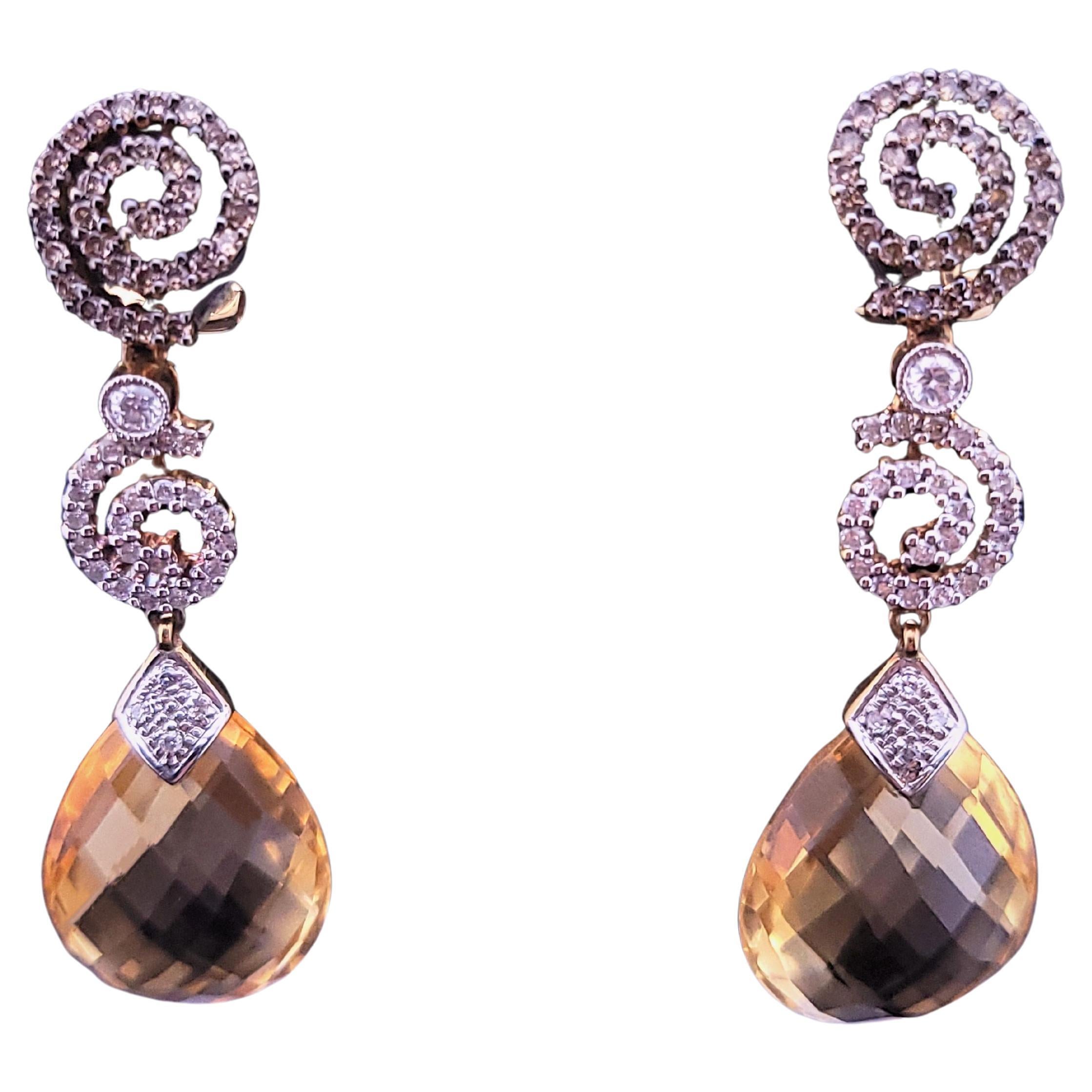 Judith Ripka Or jaune et or blanc 18K avec Citrine Stone en vente