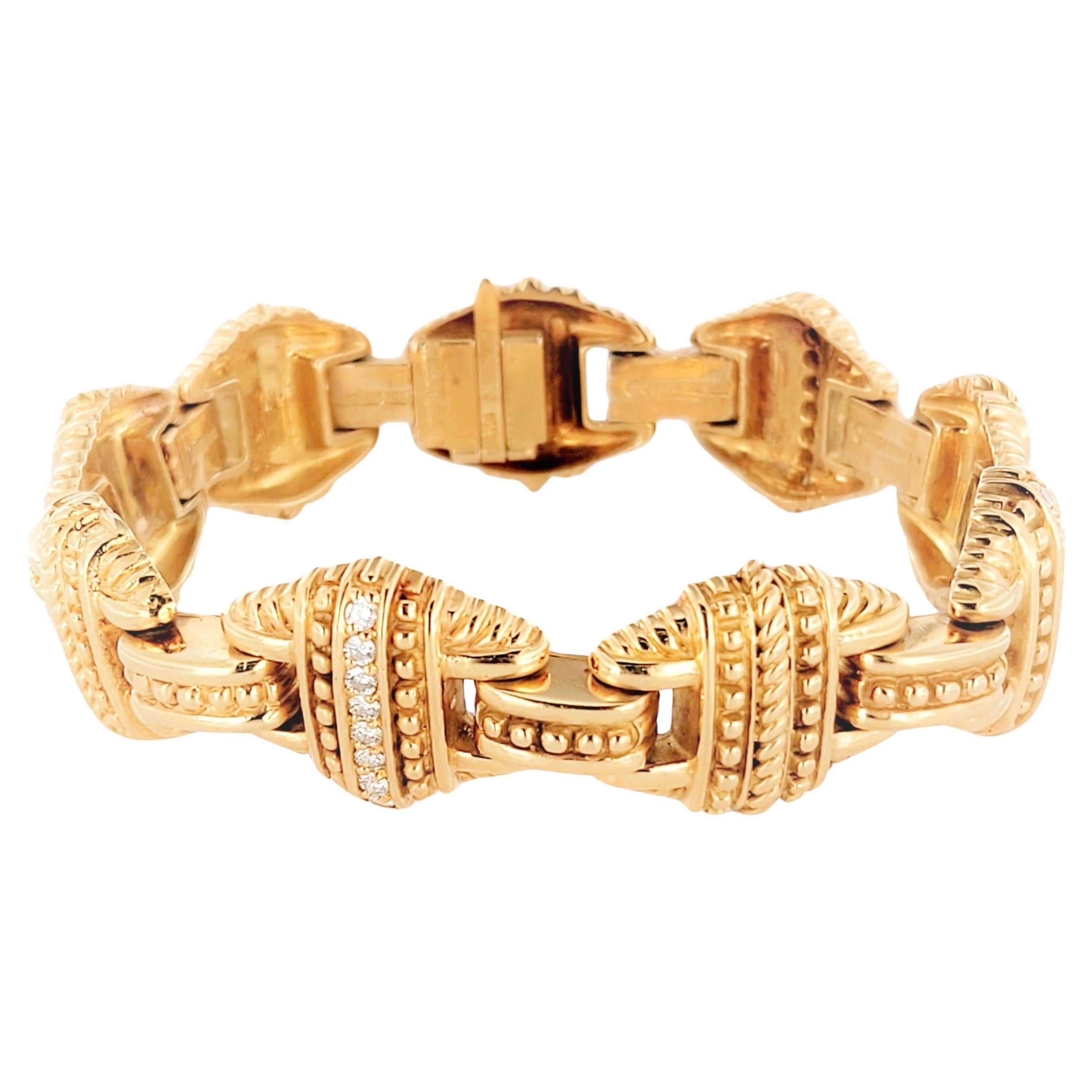 Judith Ripka 18K Yellow Gold Bracelet with diamonds 8"