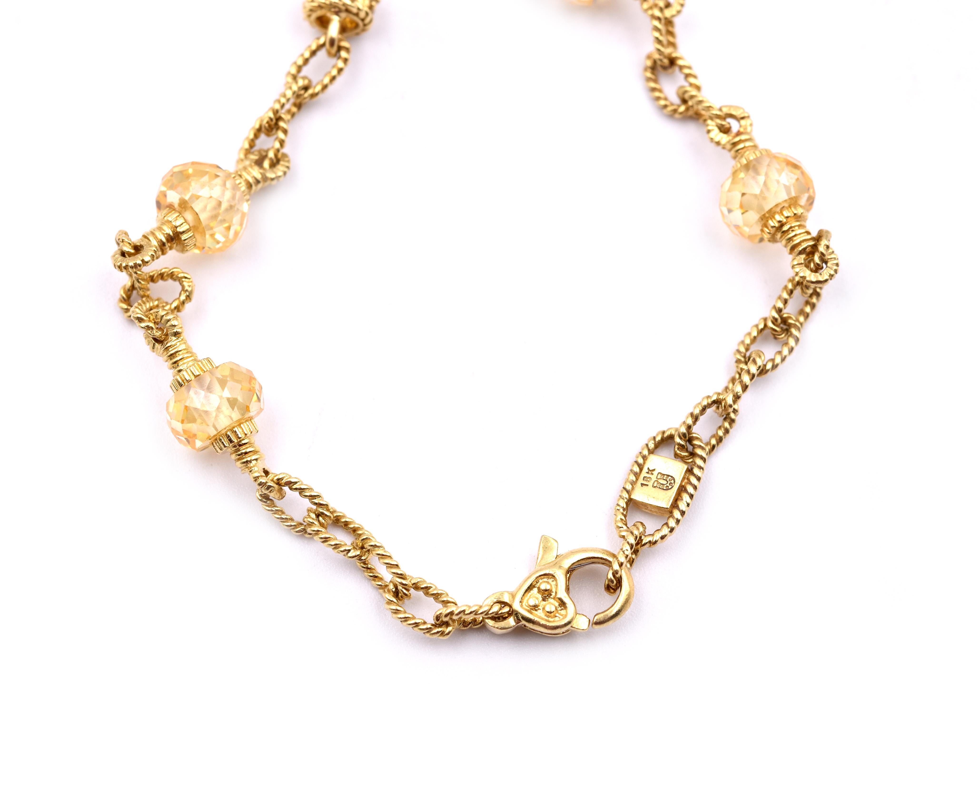 Judith Ripka 18 Karat Yellow Gold Canary Crystal and Yellow Sapphire Necklace In Excellent Condition For Sale In Scottsdale, AZ