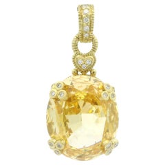 Judith Ripka 18 Karat Gelbgold Kanariengelber Kristall & Diamant Enhancer Anhänger