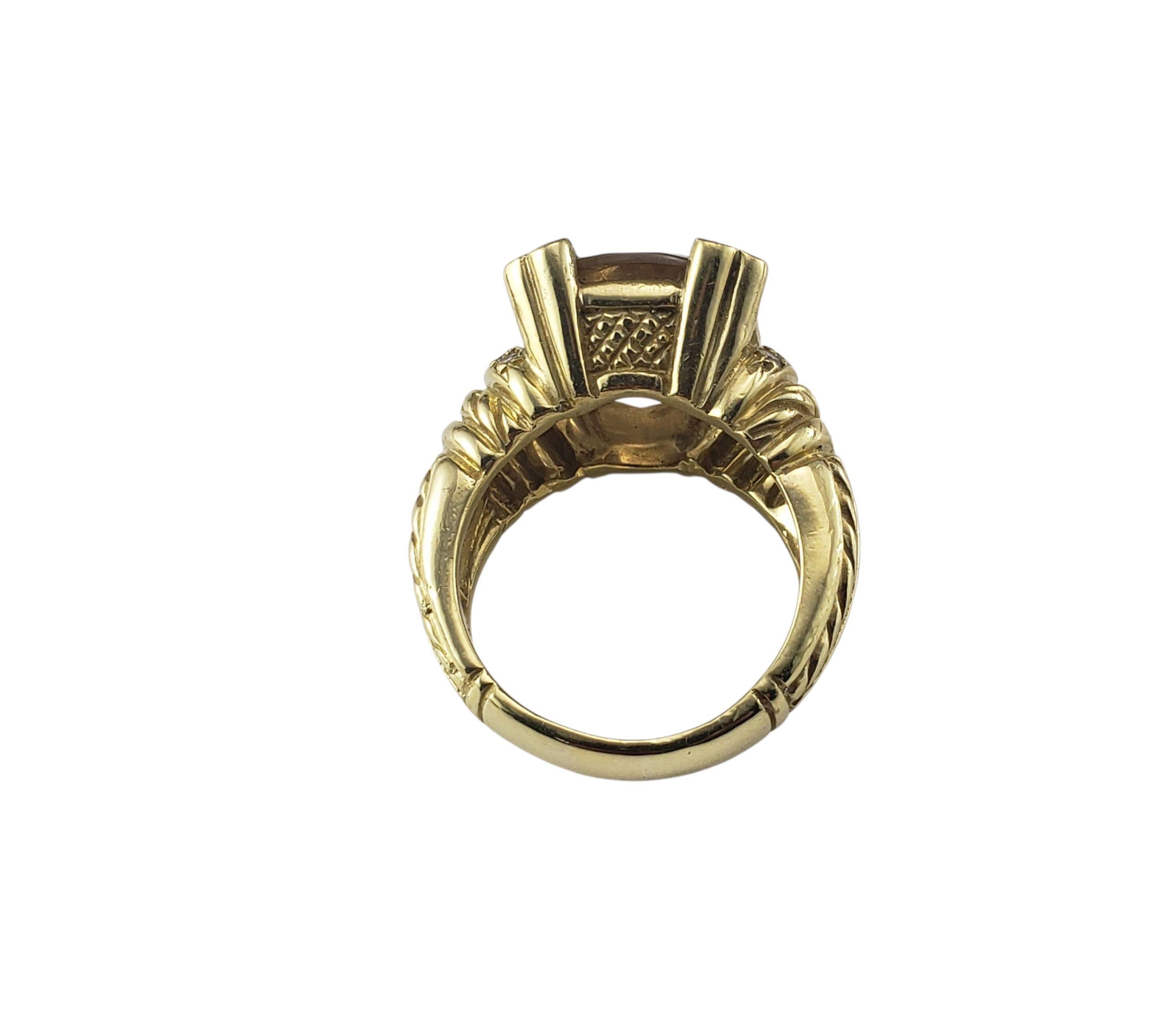 Judith Ripka 18K Gelbgold Citrin und Diamant-Ring Größe 7,25 #22940 im Zustand „Gut“ im Angebot in Washington Depot, CT