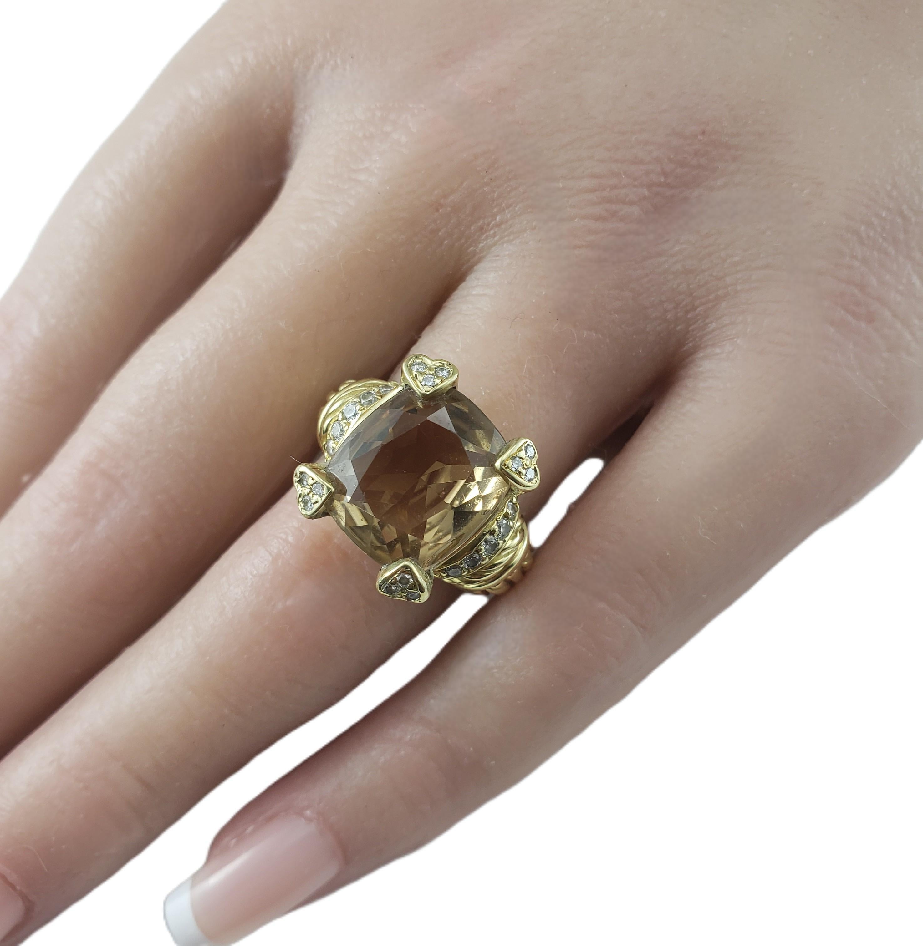 Judith Ripka 18K Gelbgold Citrin und Diamant-Ring Größe 7,25 #22940 im Angebot 1