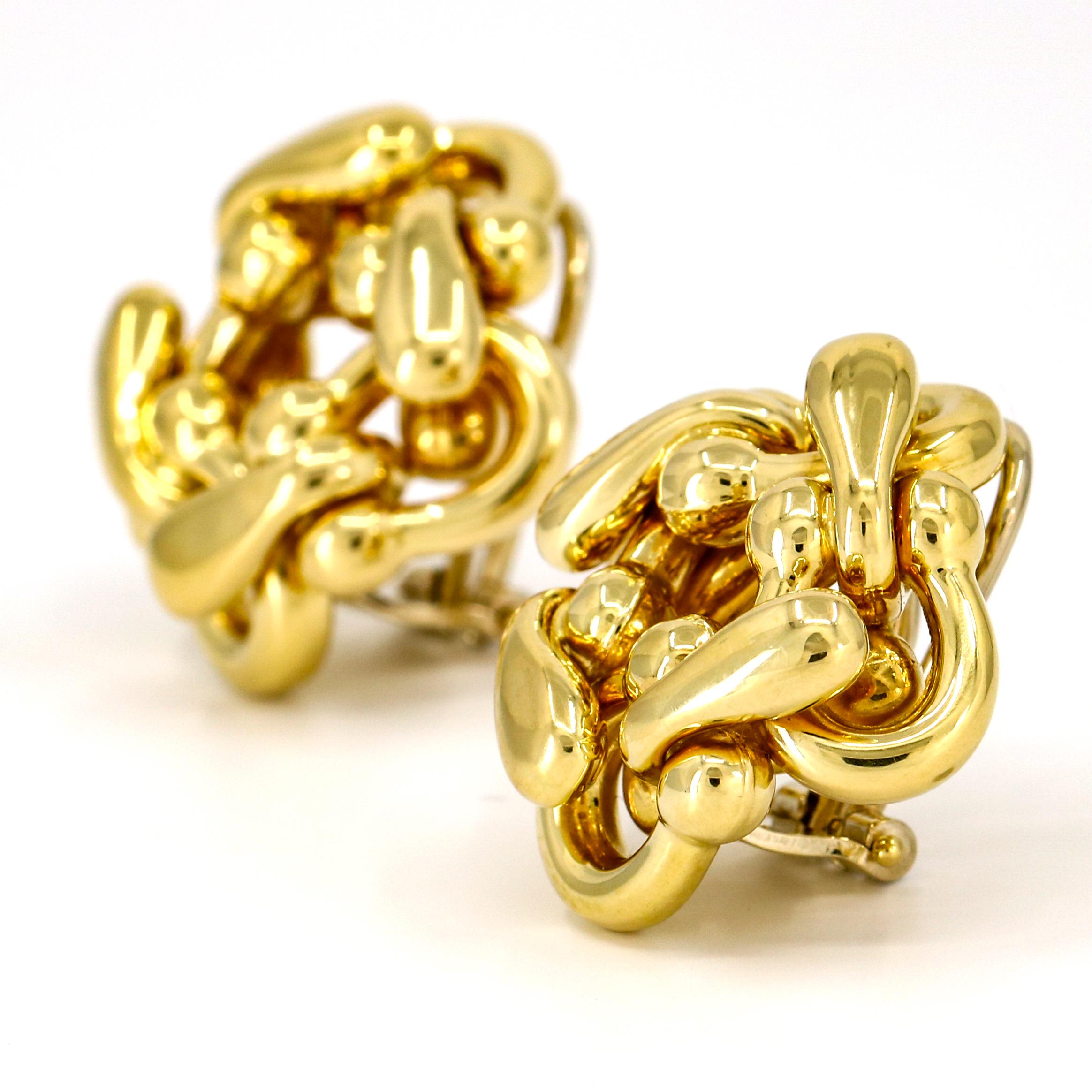 Judith Ripka 18 Karat Yellow Gold Clip-On Earrings For Sale 4