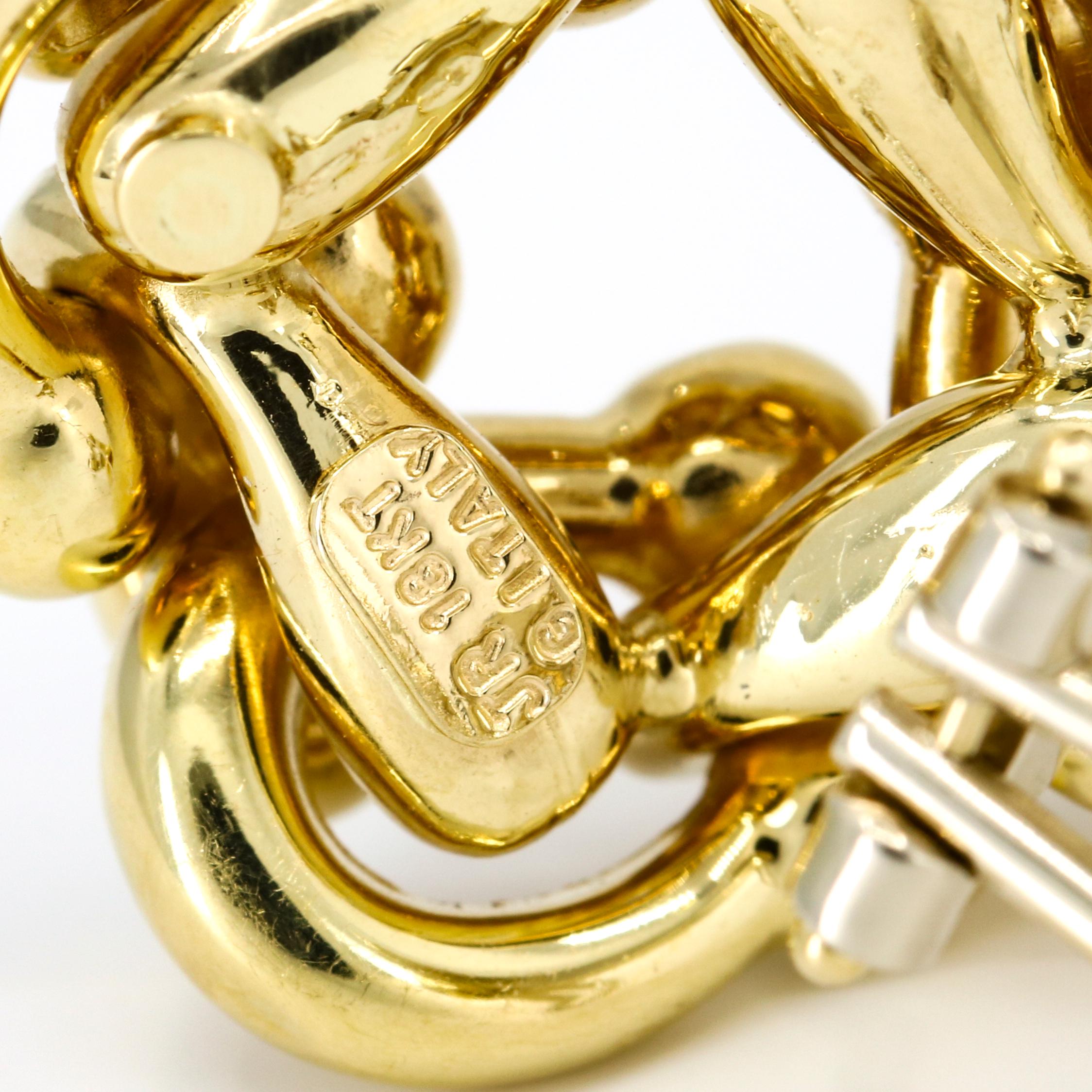 Judith Ripka 18 Karat Yellow Gold Clip-On Earrings For Sale 5