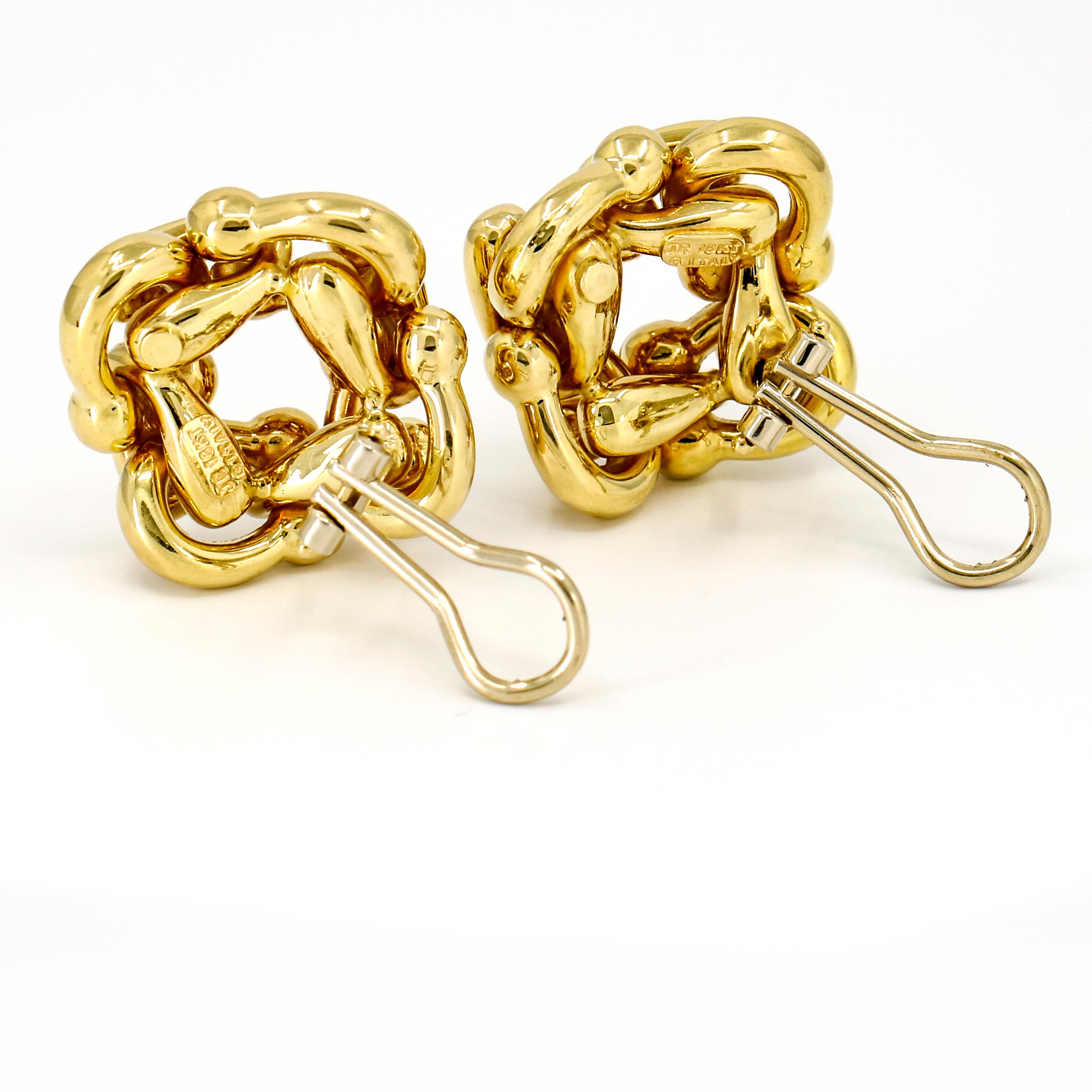 Judith Ripka 18 Karat Yellow Gold Clip-On Earrings For Sale 6