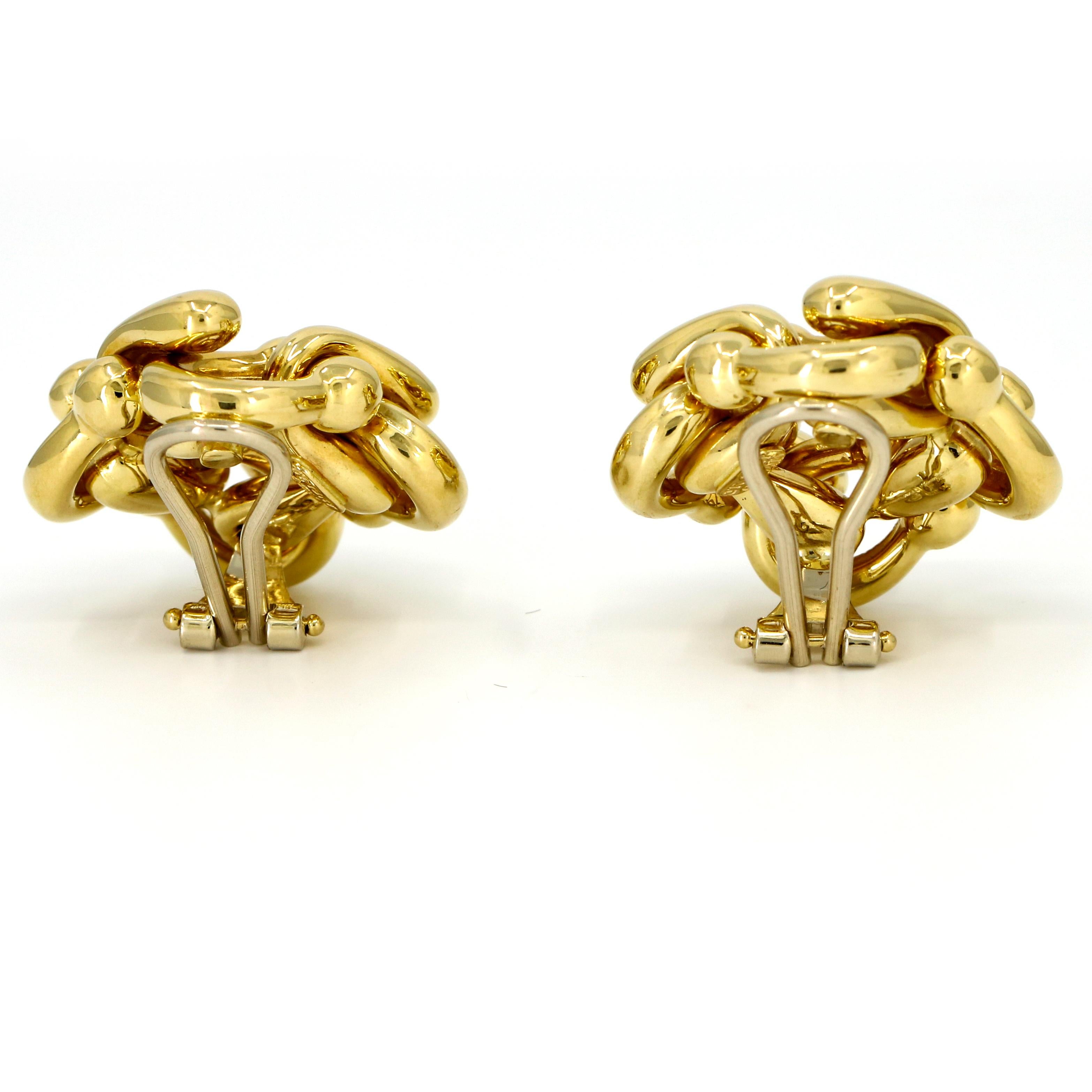 Judith Ripka 18 Karat Yellow Gold Clip-On Earrings For Sale 1