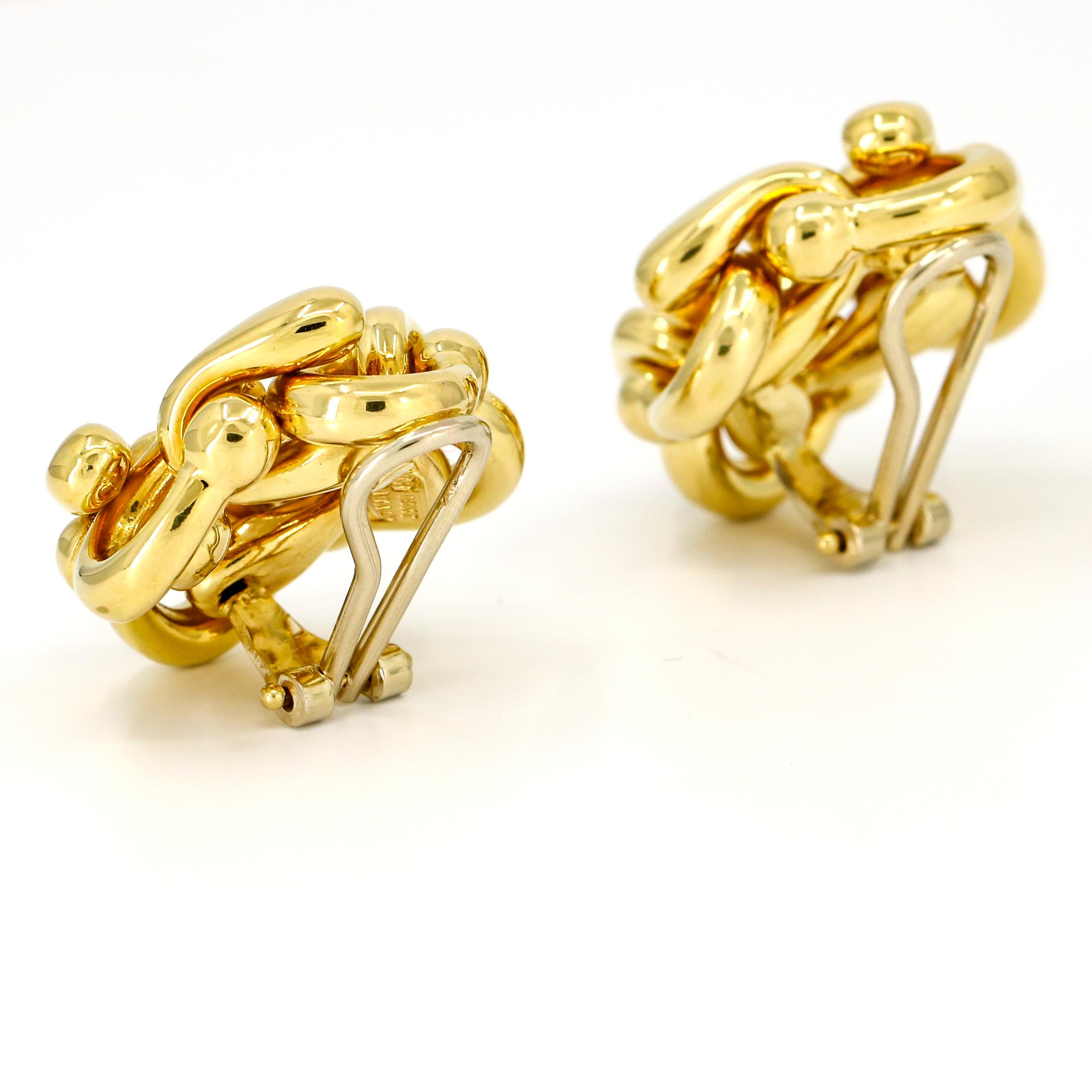 Judith Ripka 18 Karat Yellow Gold Clip-On Earrings For Sale 2