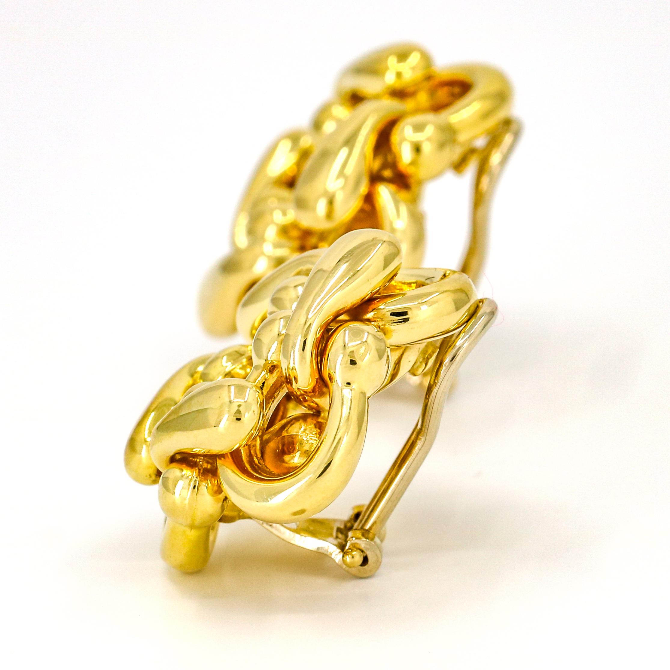 Judith Ripka 18 Karat Yellow Gold Clip-On Earrings For Sale 3