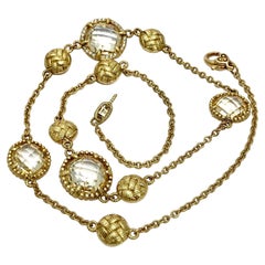 Judith Ripka 18K Yellow Gold, Diamond and Canary Crystal Necklace