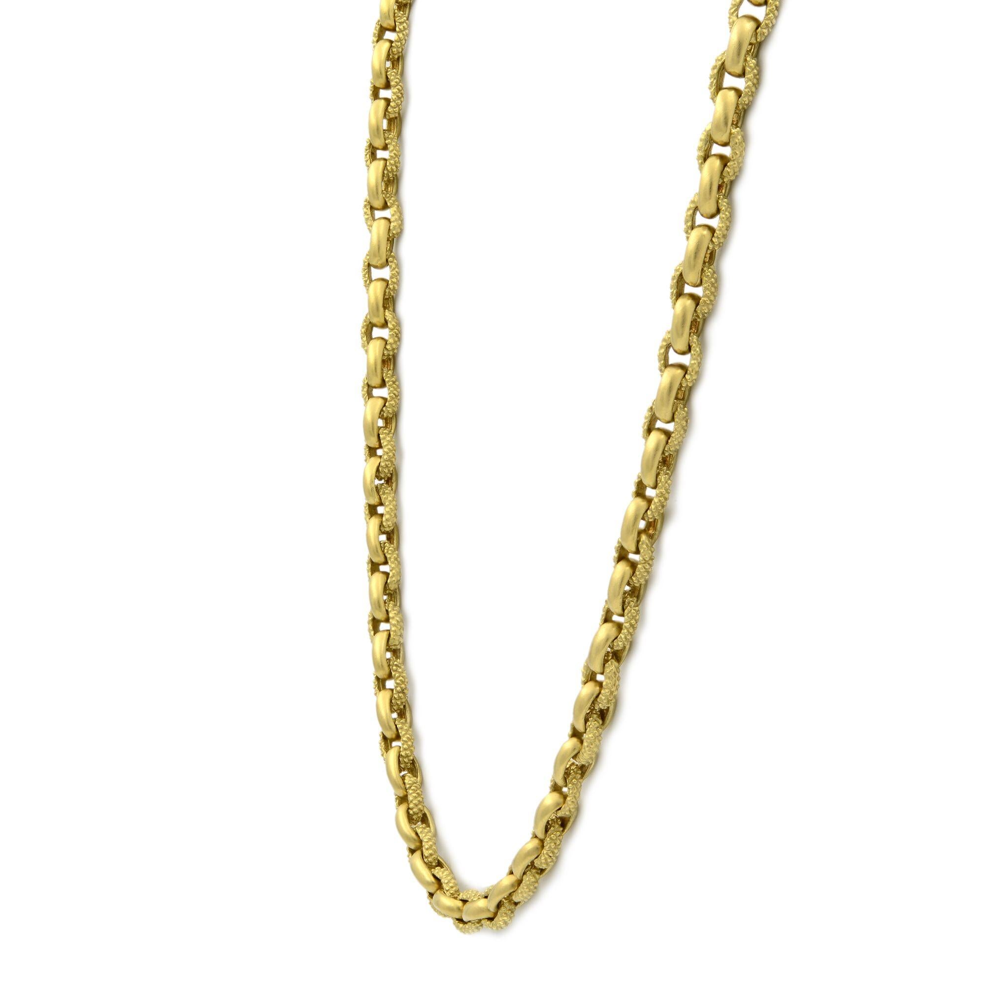 This is a diamond 18k yellow gold cable chain by Judith Ripka. The necklace's lobster lock is set with sparkling round cut diamonds and features little heart which is sets with 3 little diamonds. It chain measures 4 mm in width, 16 inch in length