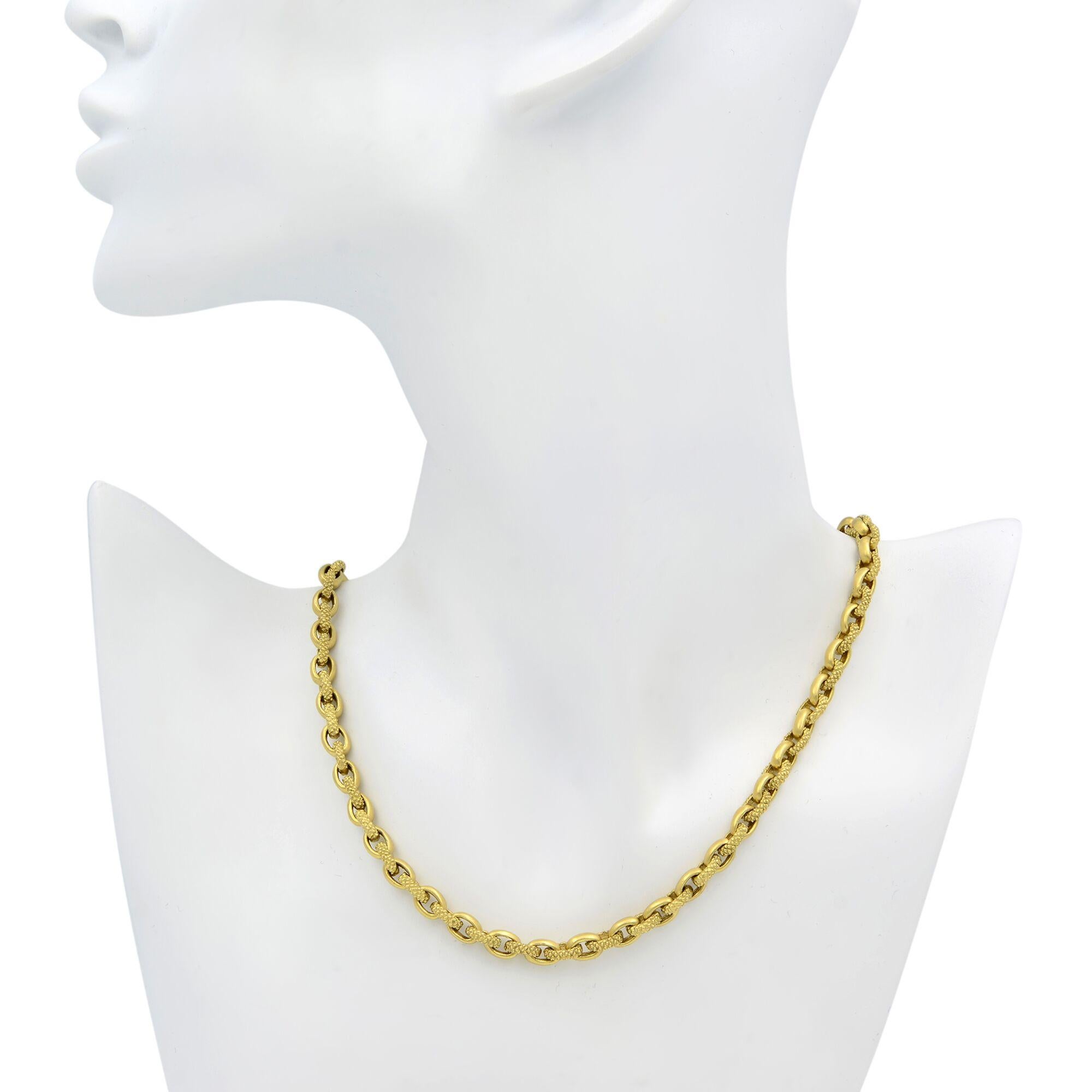 Women's Judith Ripka 18 Karat Yellow Gold Diamond Chain Link Necklace 0.09 Carat