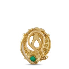 Judith Ripka 18K Yellow Gold Diamond, Emerald & Mother of Pearl Clip-On Earrings