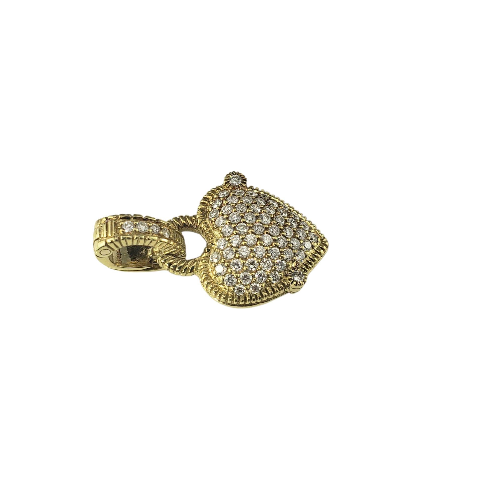 Taglio brillante Ciondolo a forma di cuore con diamante in oro giallo 18 carati Judith Ripka #22951 in vendita