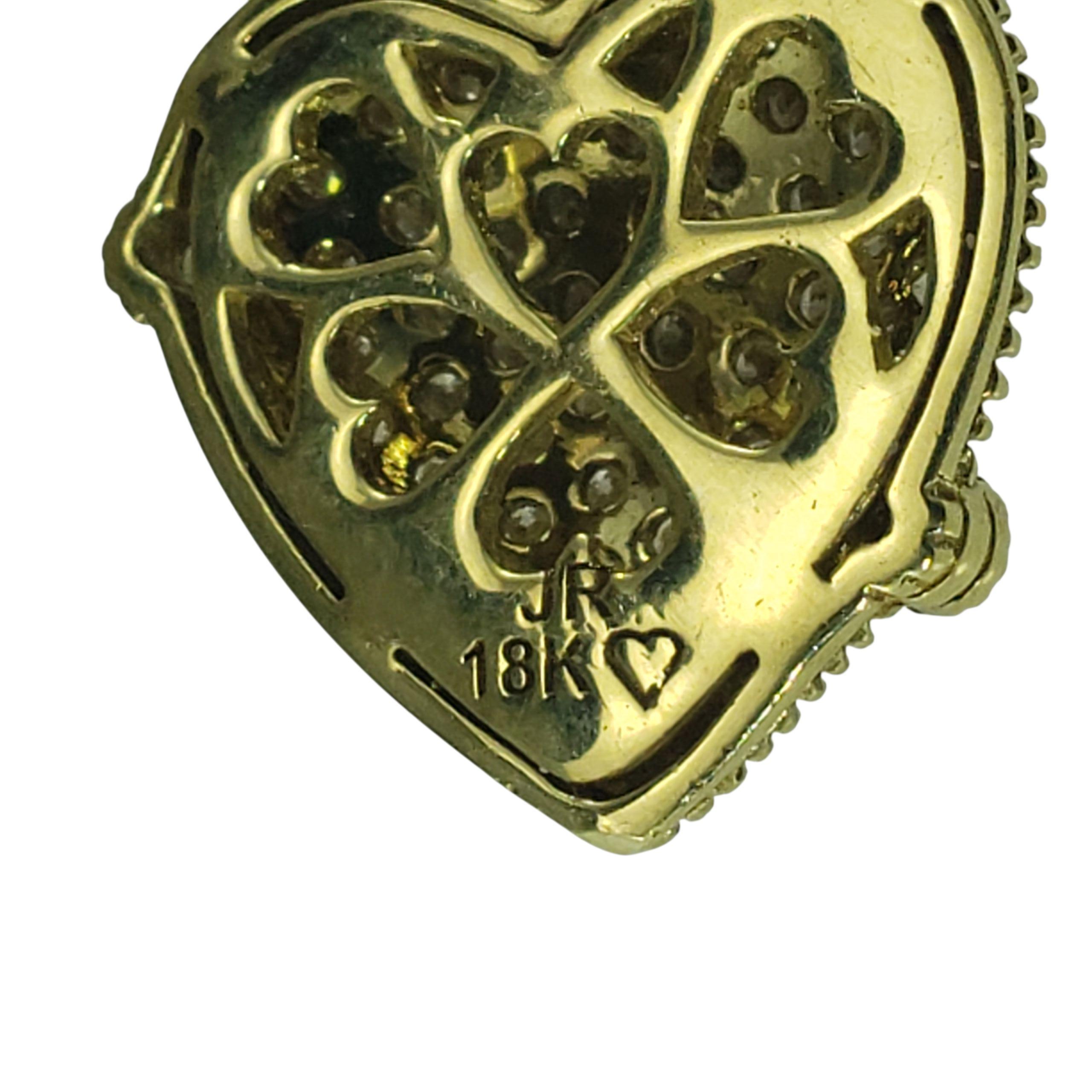 Donna Ciondolo a forma di cuore con diamante in oro giallo 18 carati Judith Ripka #22951 in vendita