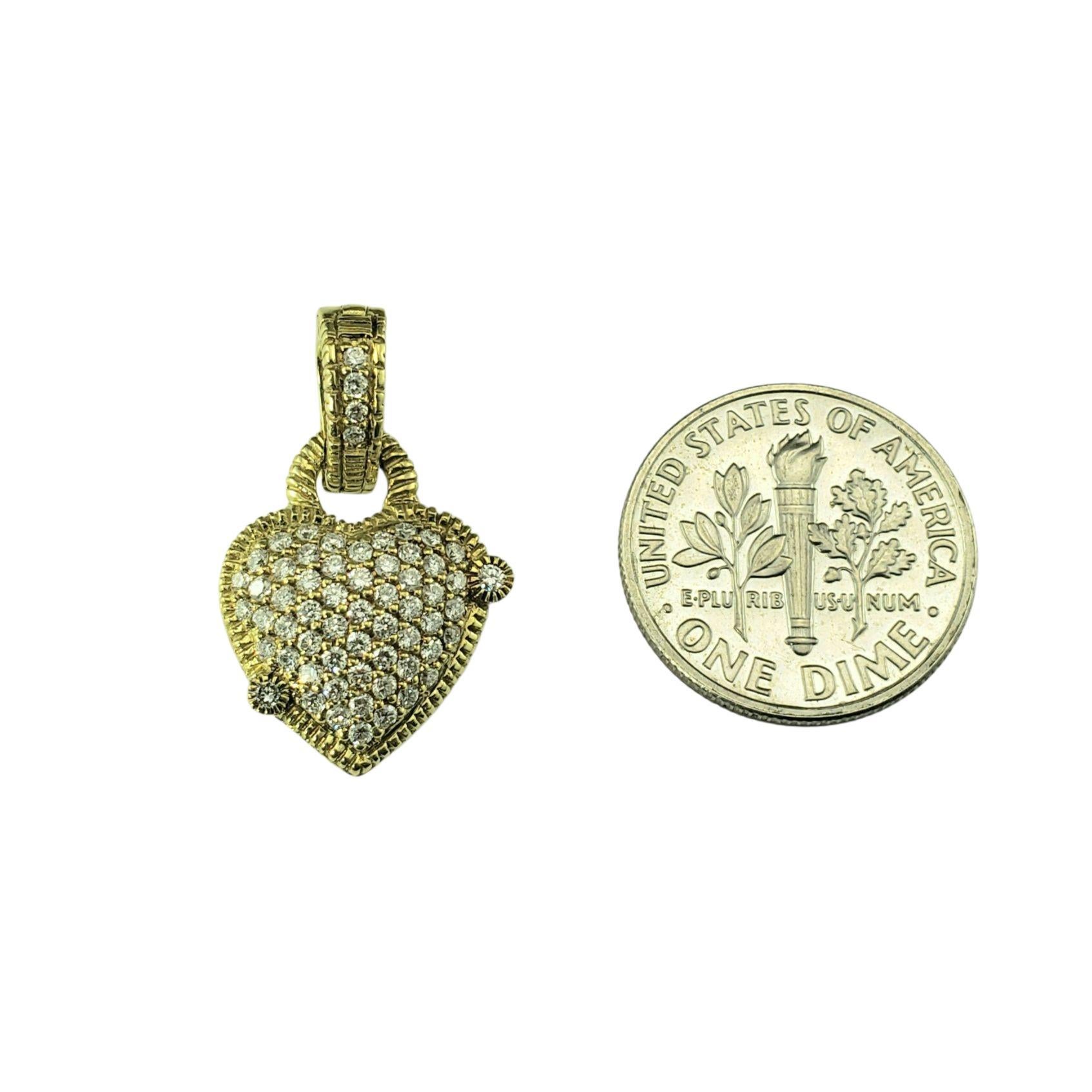 Ciondolo a forma di cuore con diamante in oro giallo 18 carati Judith Ripka #22951 in vendita 1