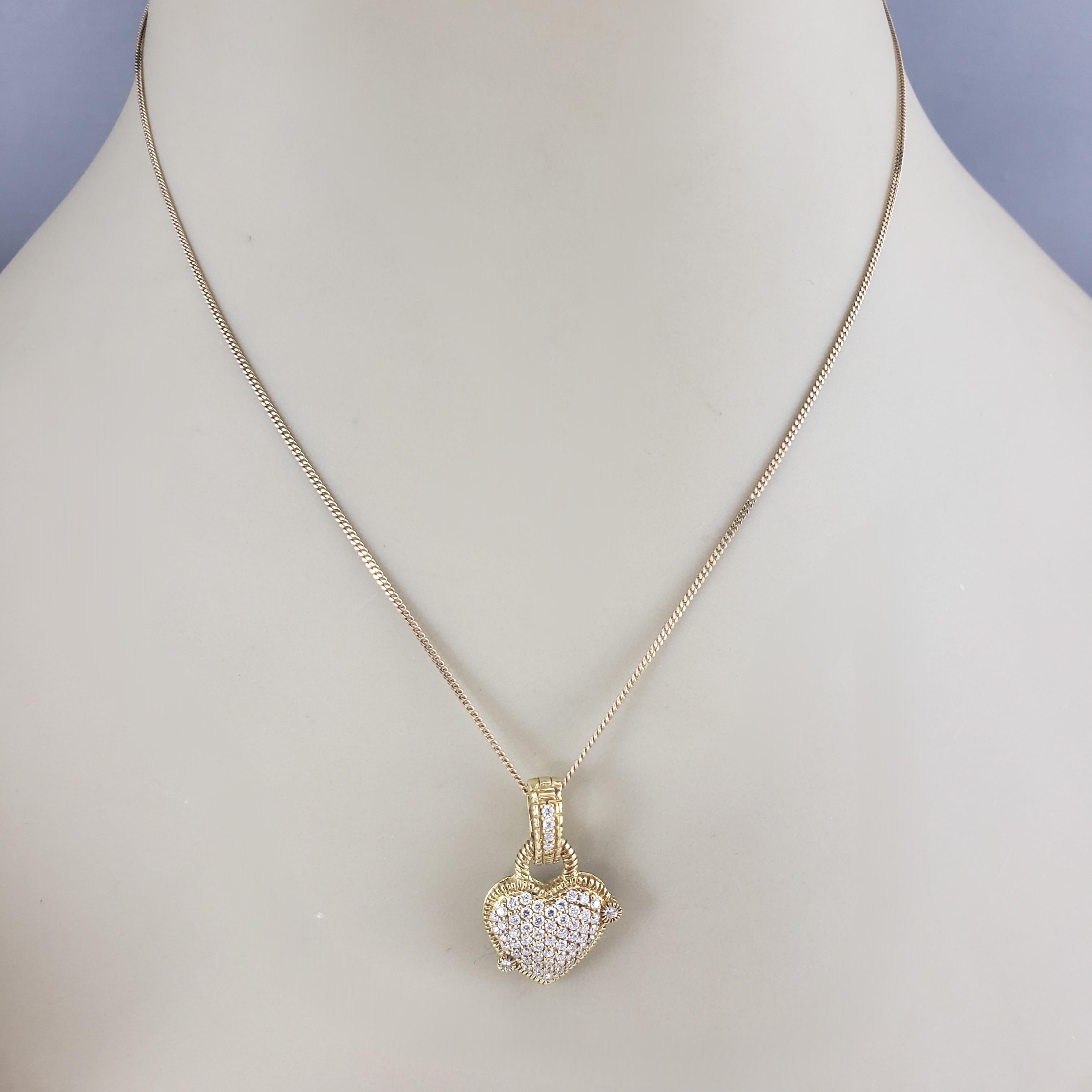 Ciondolo a forma di cuore con diamante in oro giallo 18 carati Judith Ripka #22951 in vendita 2