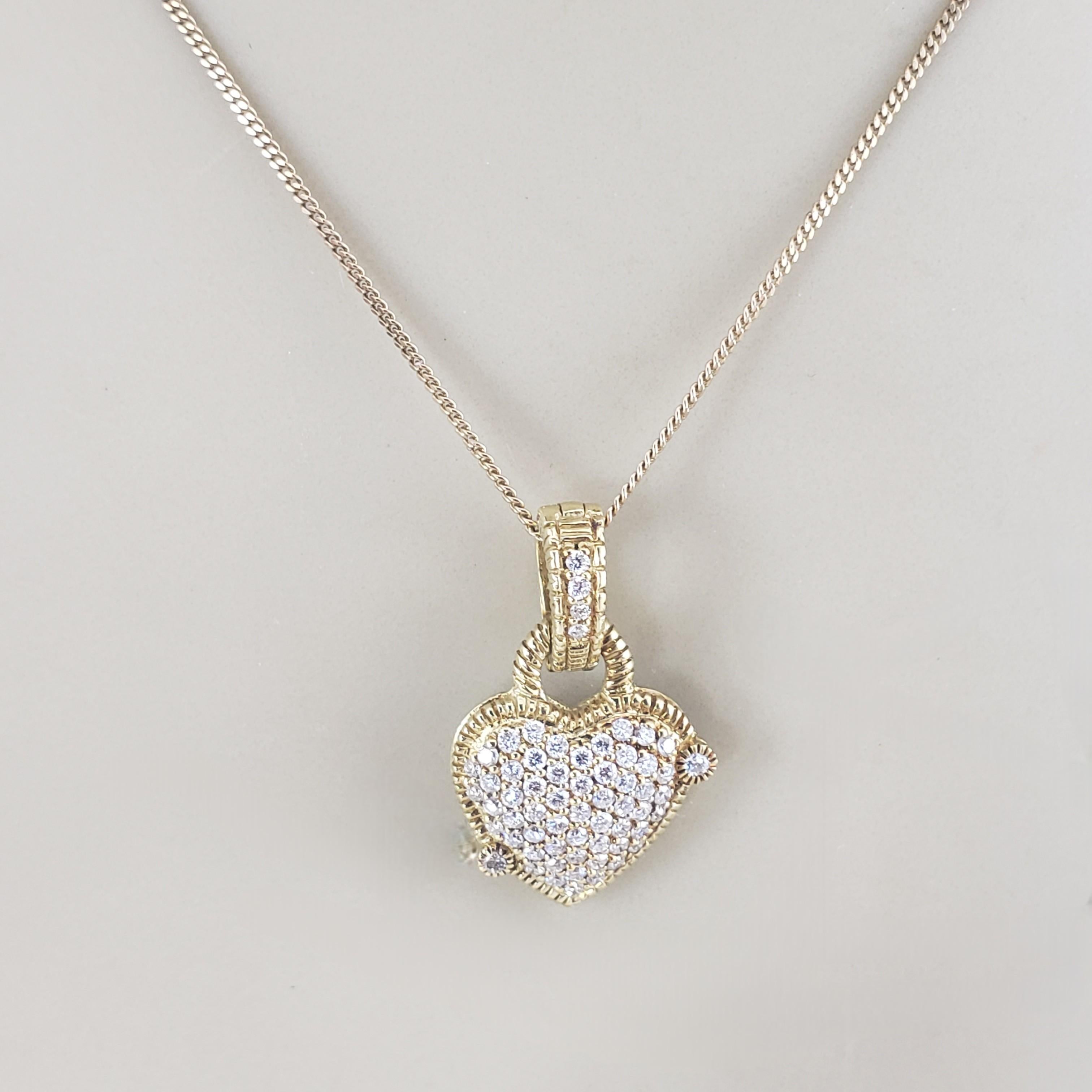 Ciondolo a forma di cuore con diamante in oro giallo 18 carati Judith Ripka #22951 in vendita 3