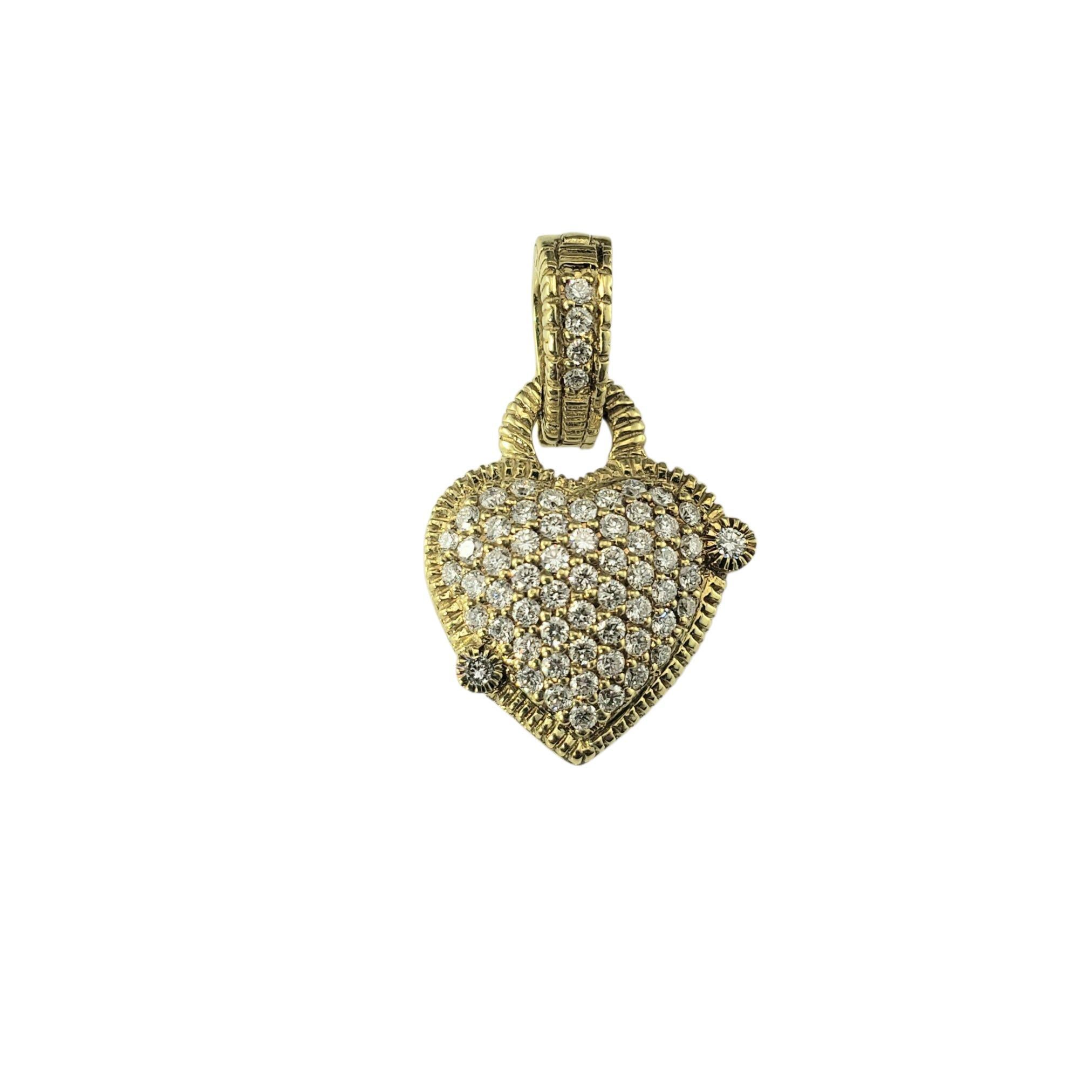 Ciondolo a forma di cuore con diamante in oro giallo 18 carati Judith Ripka #22951 in vendita
