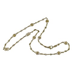 Judith Ripka 18K Yellow Gold Diamond Station Necklace #24574