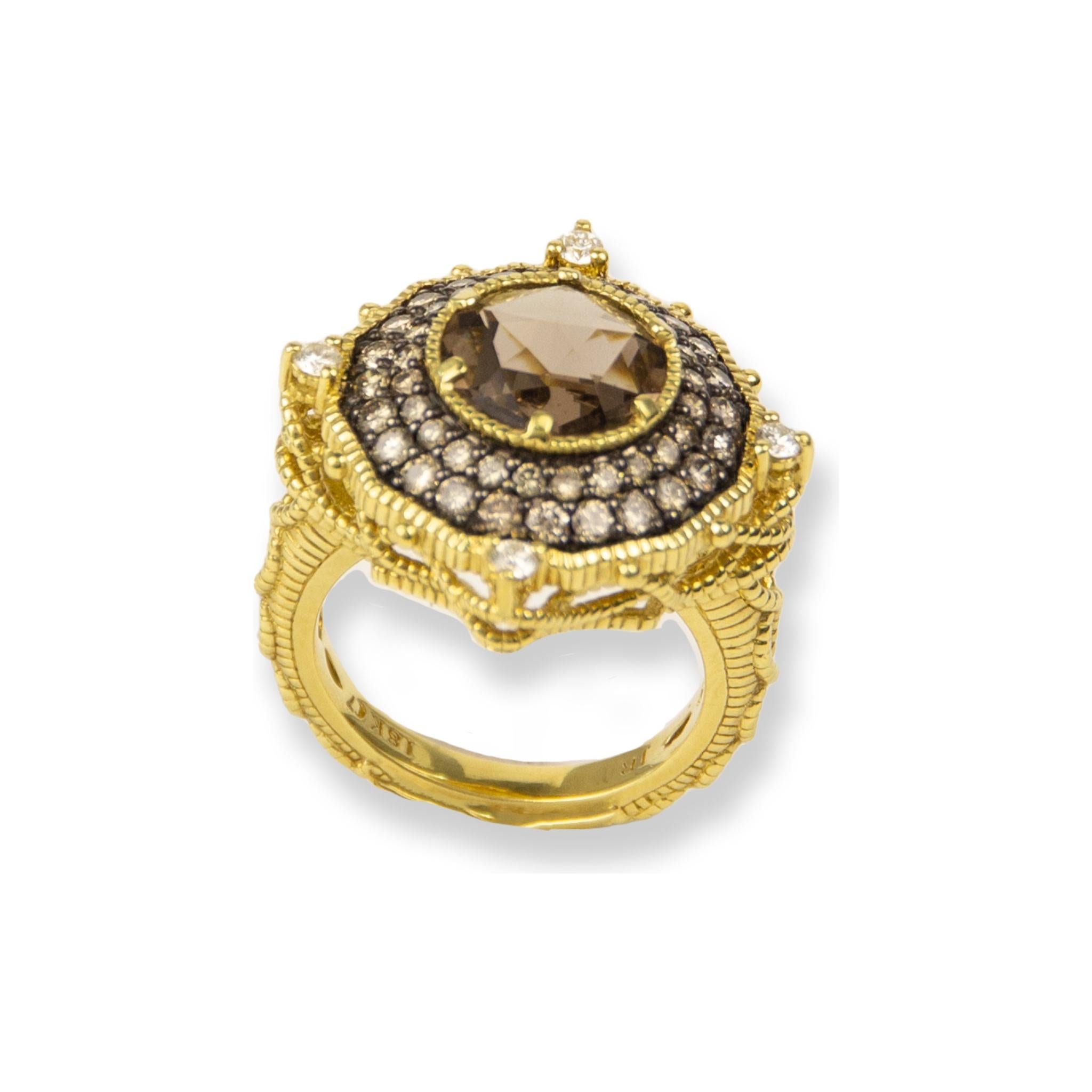 Judith Ripka 18K Yellow Gold Ring
Diamonds: 1.74ctw
Quartz: 1.97ctw
SKU: JR01030
Retail price: $5,760.00