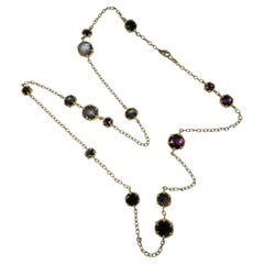 Judith Ripka 18K Yellow Gold Labradorite Station Necklace #24557