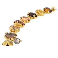 Judith Ripka 18K Yellow Gold Multi Gem Semi Precious Ambrosia Colorful Bracelet
