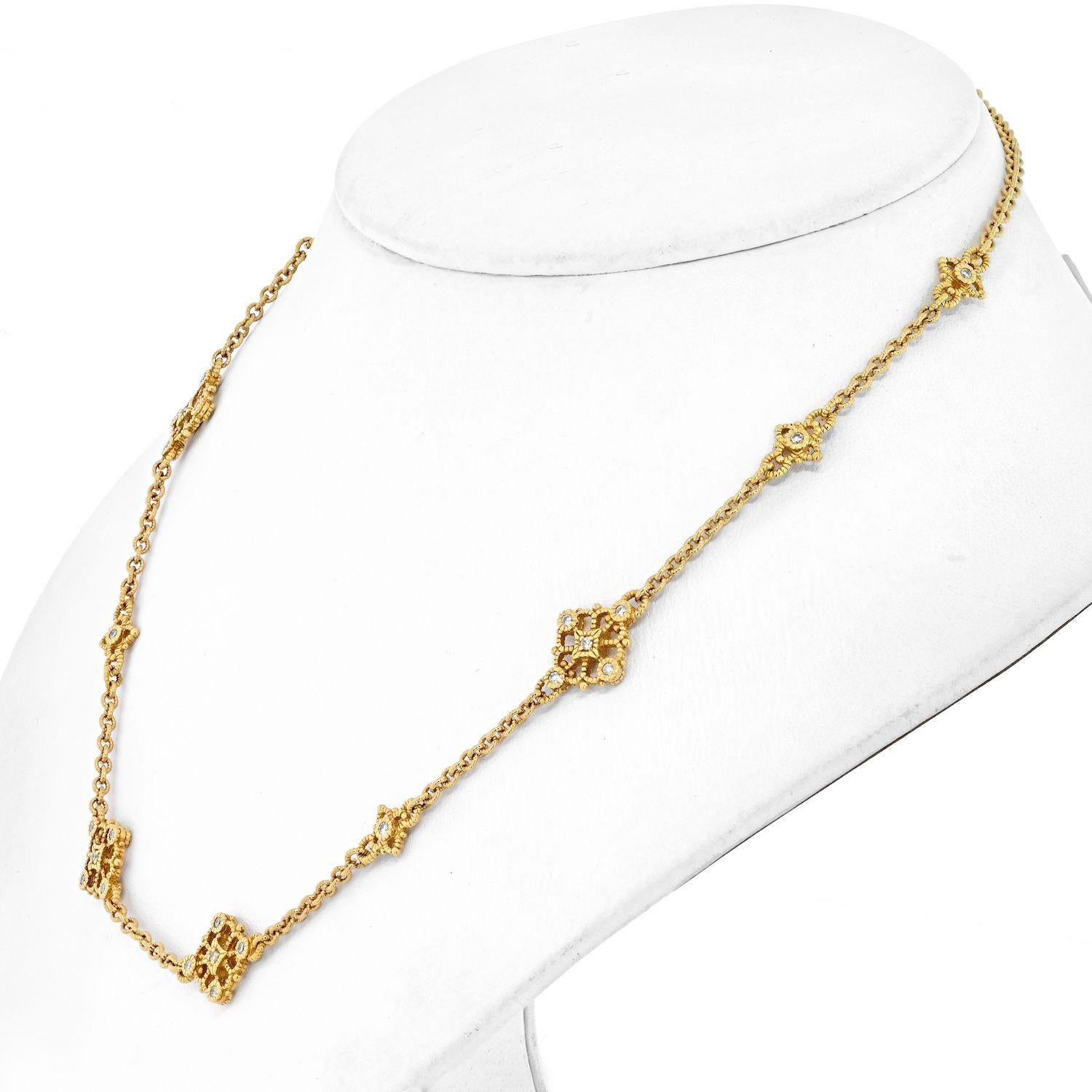 Judith Ripka 18K Yellow Gold Necklace & Earrings Jewelry Set 1