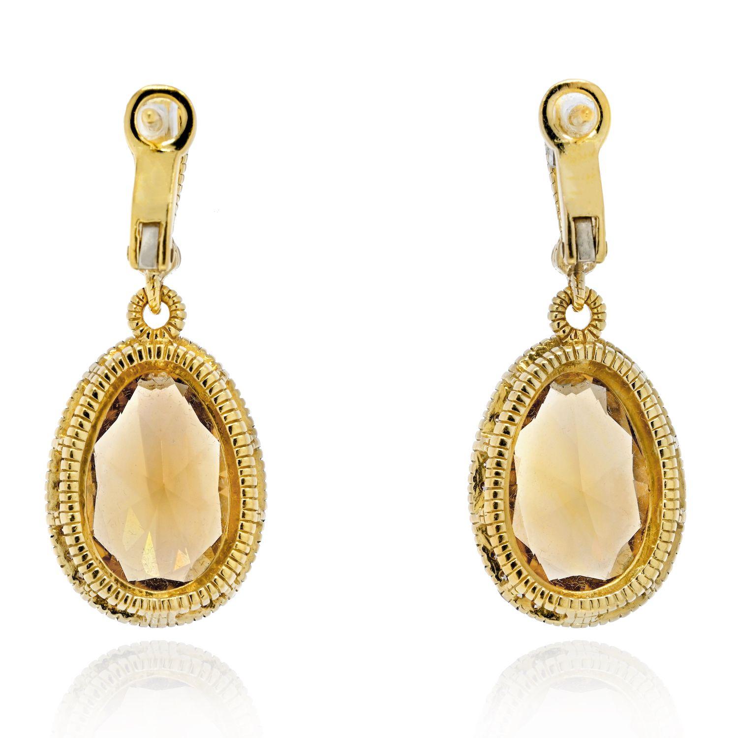 Judith Ripka 18K Yellow Gold Necklace & Earrings Jewelry Set 2