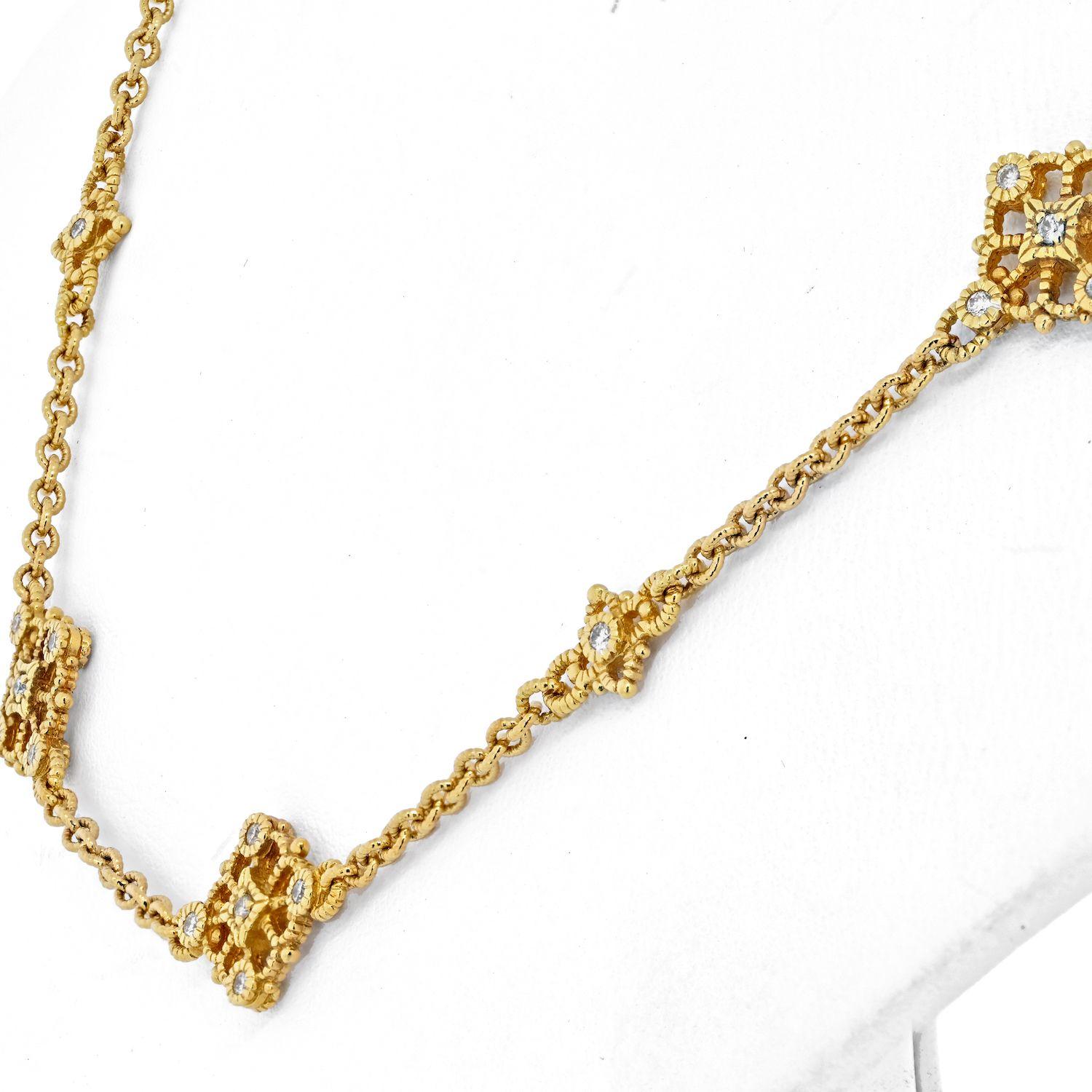 Women's or Men's Judith Ripka 18K Yellow Gold Necklace & Earrings Jewelry Set