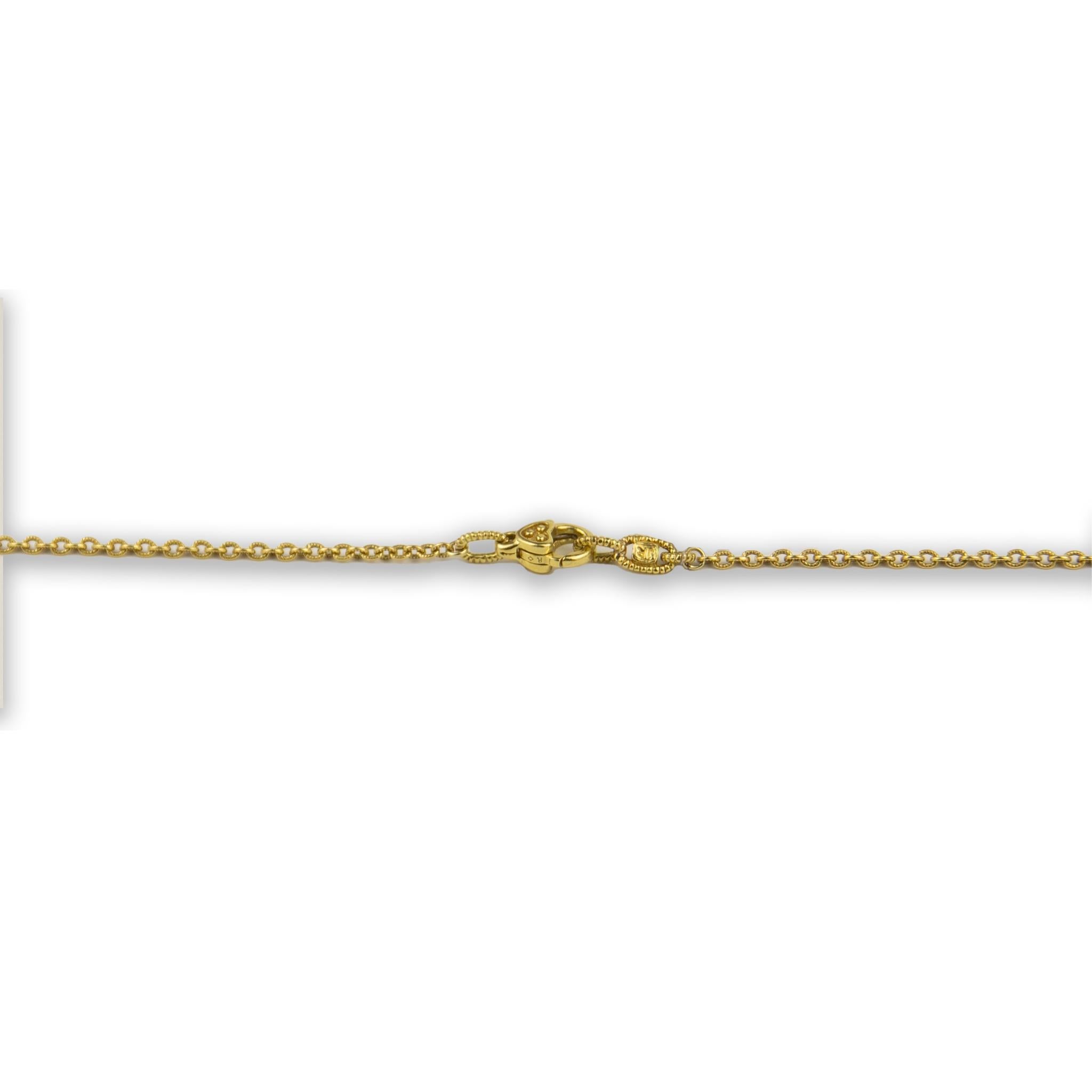 Modern Judith Ripka 18k Yellow Gold Quartz & Sapphire MOP Pendant Necklace For Sale