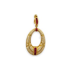 Judith Ripka 18k Yellow Gold Ruby & Diamond Earrings