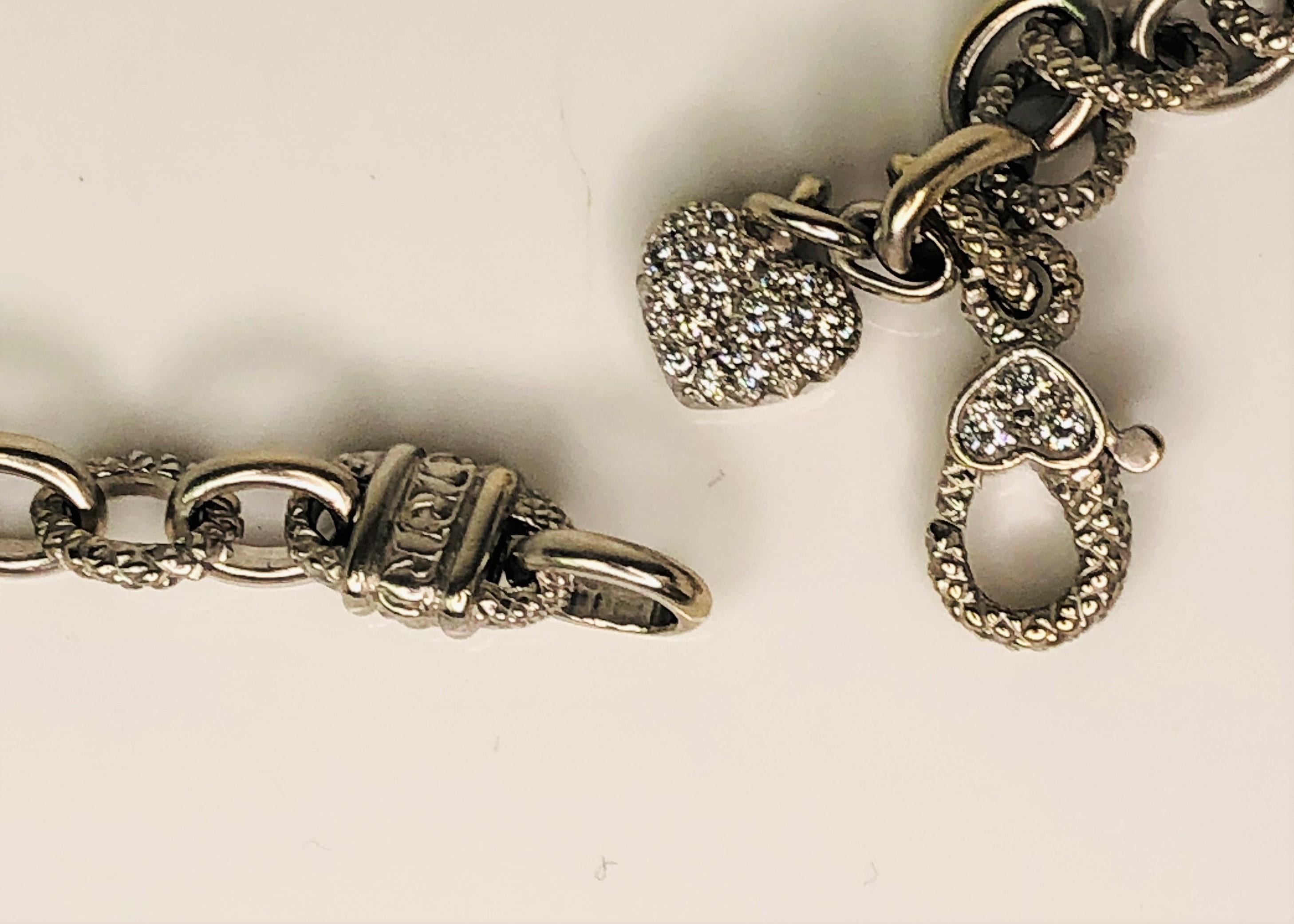 Judith Ripka 18KW Diamant-Herz-Anhänger-Halskette für Damen oder Herren im Angebot