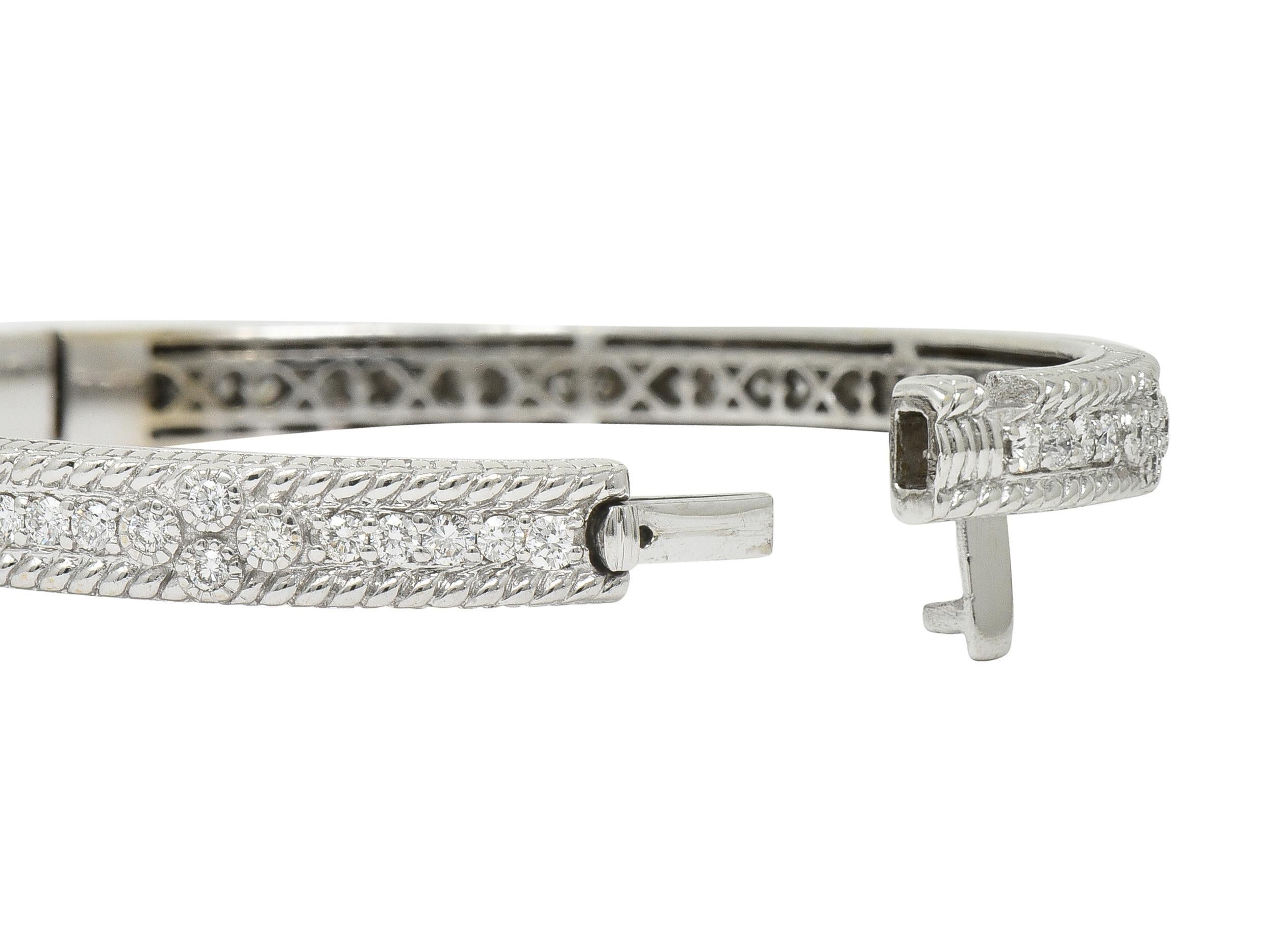 Bracciale a corda ritorta con diamanti in oro bianco 18 carati di Judith Ripka del 2000 in vendita 1
