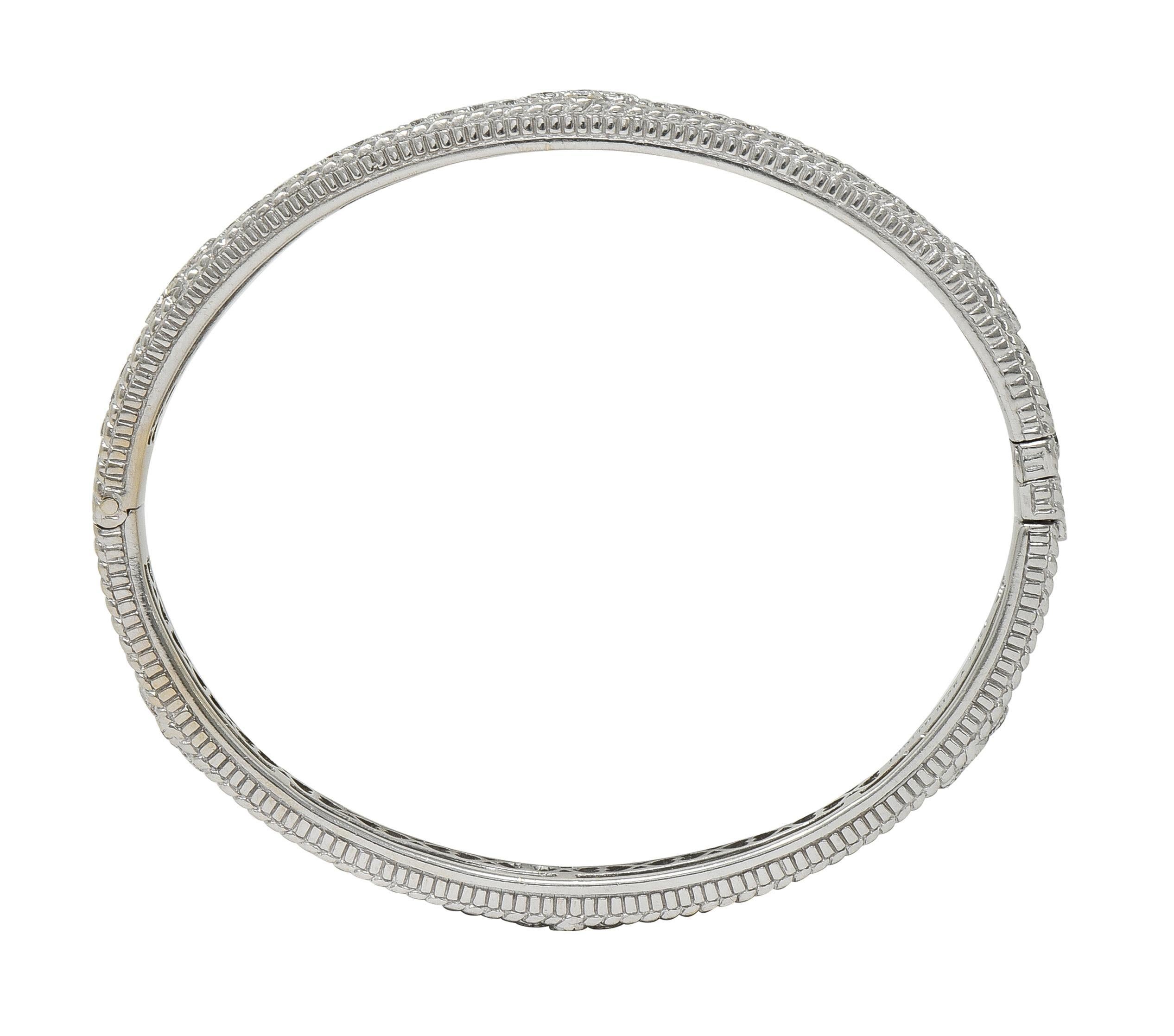 Bracciale a corda ritorta con diamanti in oro bianco 18 carati di Judith Ripka del 2000 in vendita 2