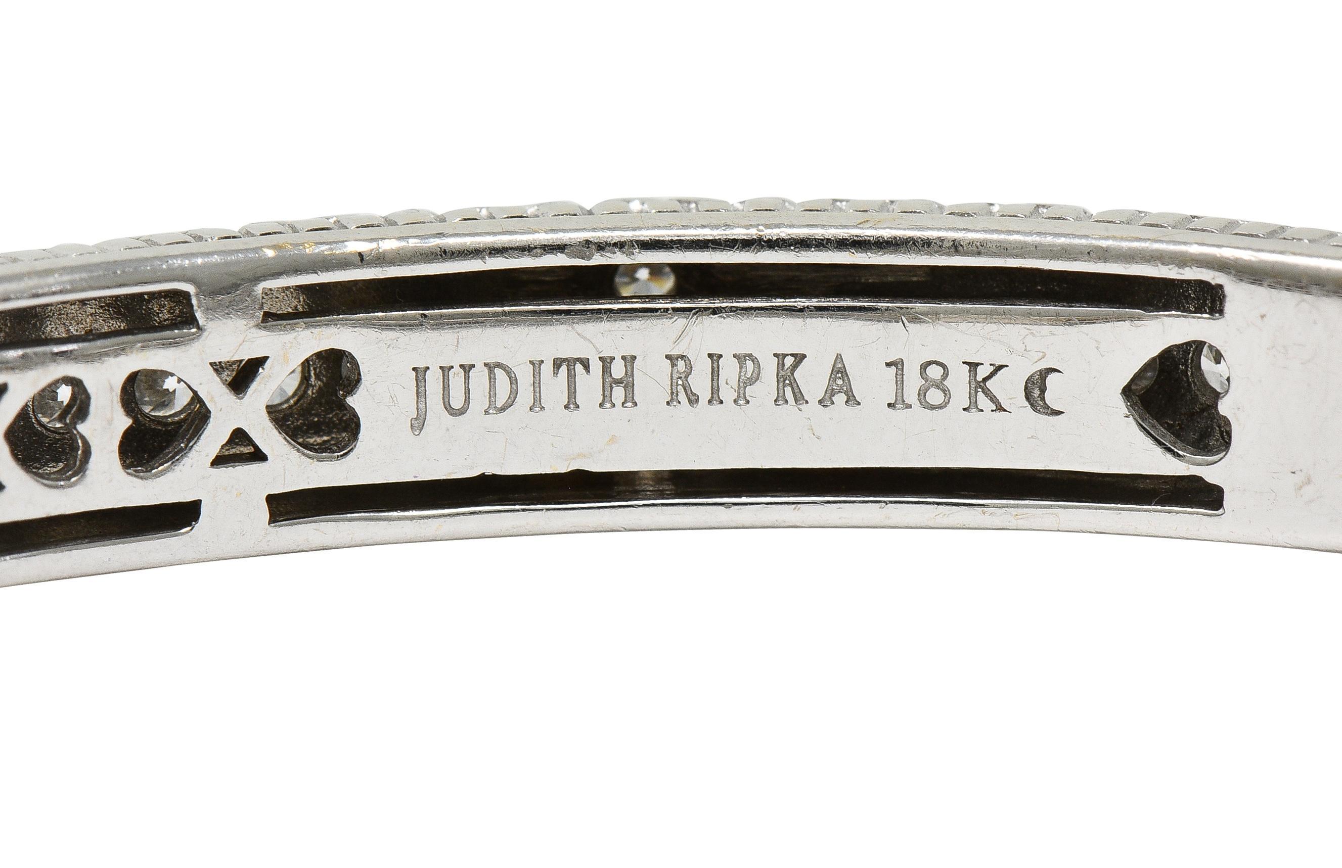 Bracciale a corda ritorta con diamanti in oro bianco 18 carati di Judith Ripka del 2000 in vendita 3