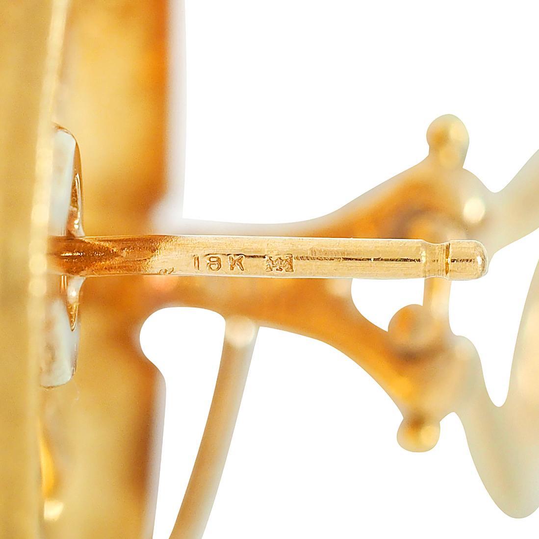 Orecchini in vetro veneziano con diamante in oro giallo 18 carati Judith Ripka 2000s in vendita 4