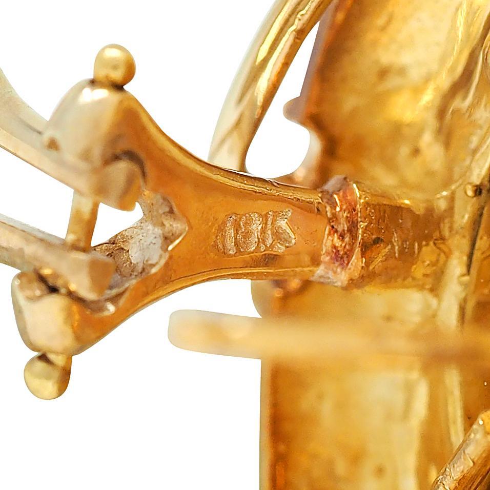 Orecchini in vetro veneziano con diamante in oro giallo 18 carati Judith Ripka 2000s in vendita 3